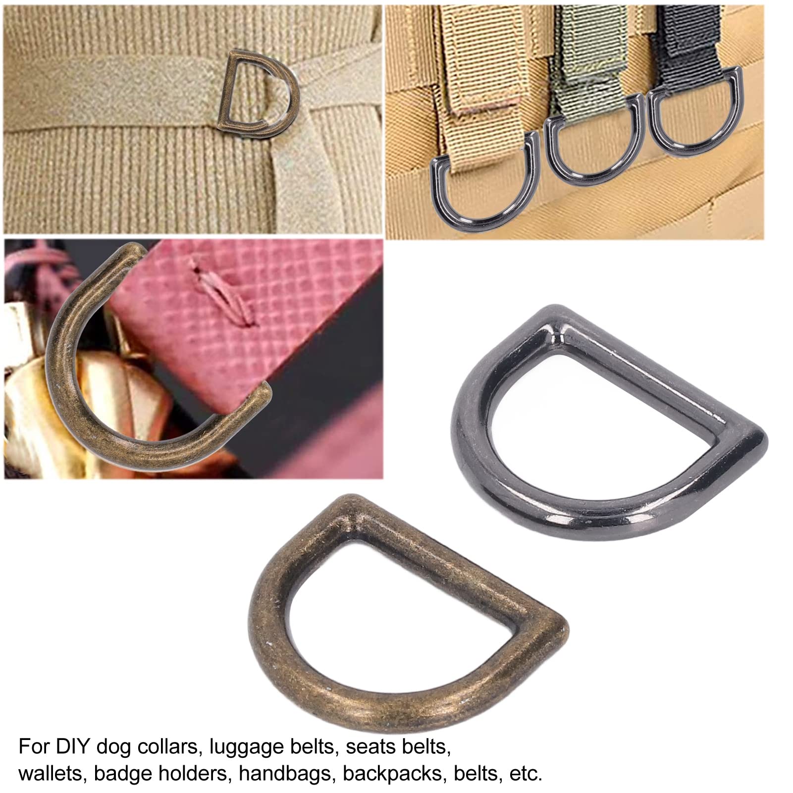 120 Pezzi Anelli A D In Metallo - Assortiti, Per Borse, Cinture, Zaini E Fai Da Te, Bronzo - Foto 12