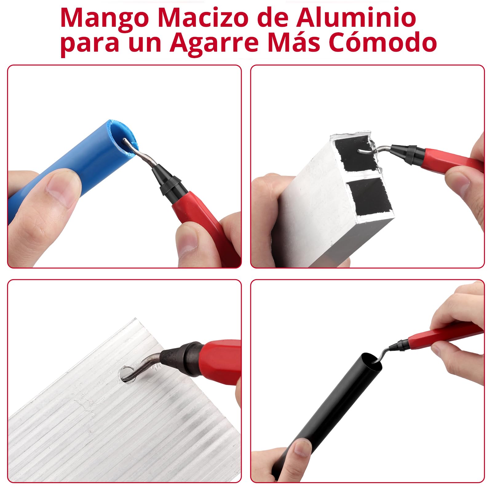 XUNTOP Herramientas de Desbarbado, 13Pcs Desbarbador Metal con Cuchillas BS1010 y BS1018 Herramienta de Desbarbado de Bordes para Limpiar Tubos de Latón, Acero, Aluminio, Cobre o PVC