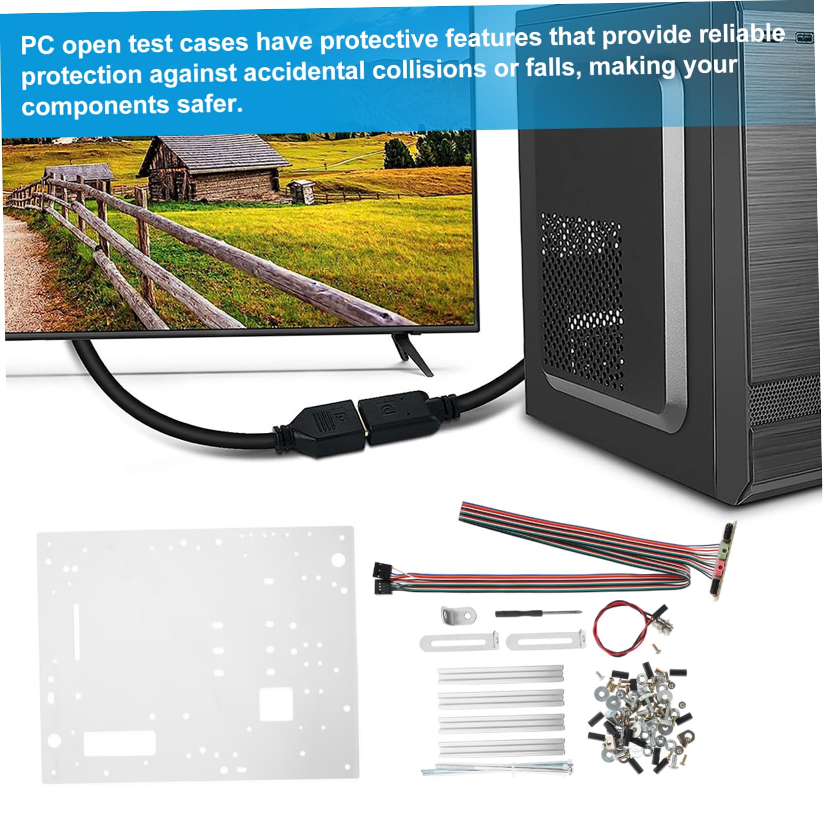 Holibanna 1set Case Pc Per Test e Assemblaggio Per Schede Ottimizzato Per Raffreddamento e Accessibilità