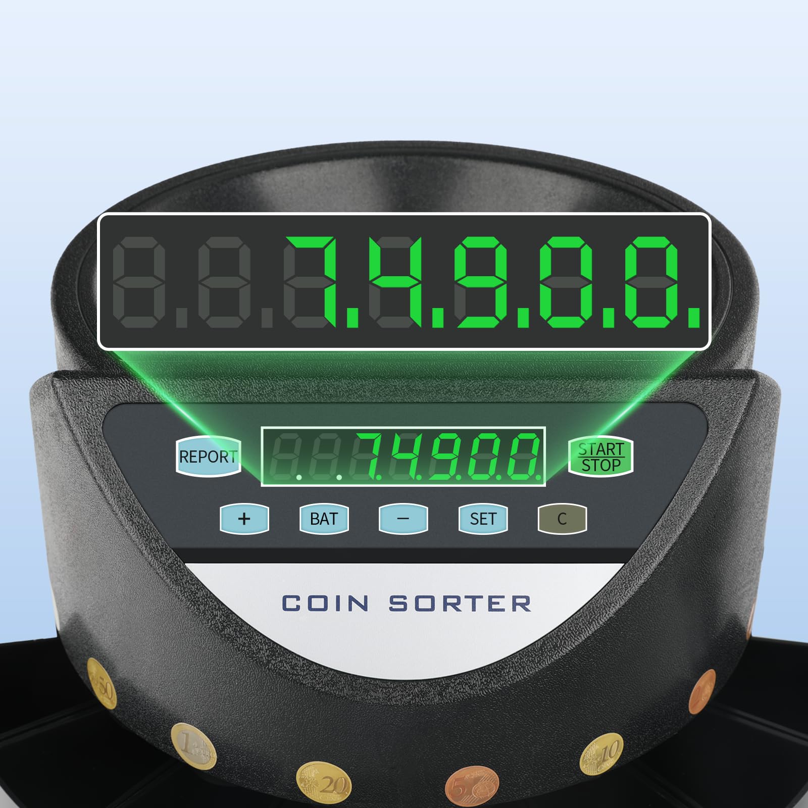 Máquina Contadora de Monedas Clasificador Euro Contador de Dinero