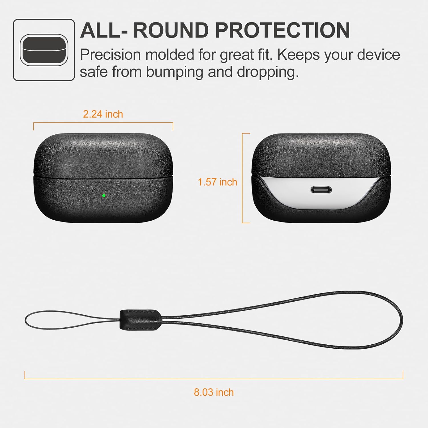 Samsung Buds 4/Buds 4 Pro Case, ICARER 100% Genuine Leather Case, Handmade Hard Cover with Top Grain Leather, Shockproof, Wireless Charging Compatible, for Samsung Buds 4/Buds 4 Pro (Black)