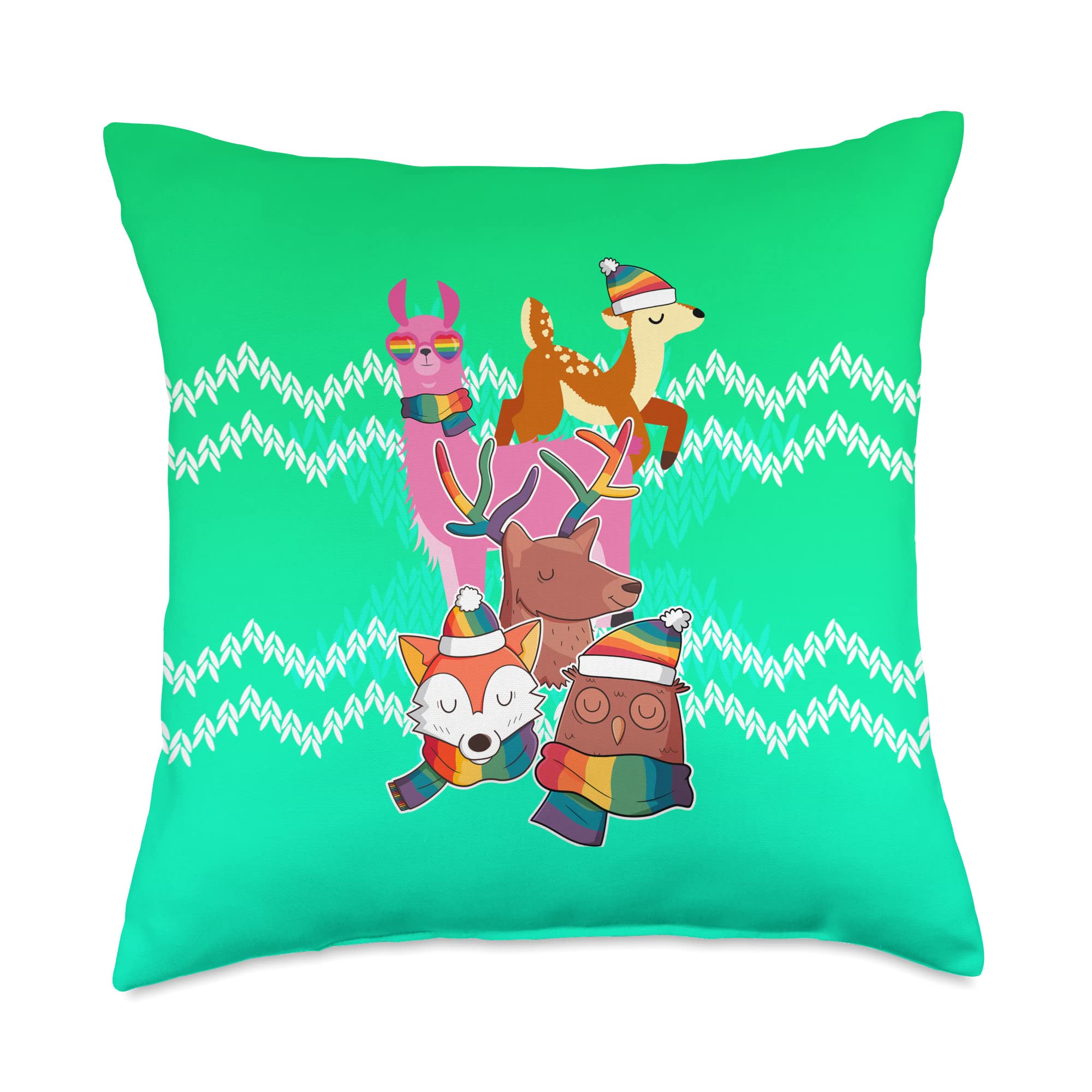 Amazon.com: PinkNews Creatures Christmas Throw Pillow, 18x18, Multicolor :  Home & Kitchen