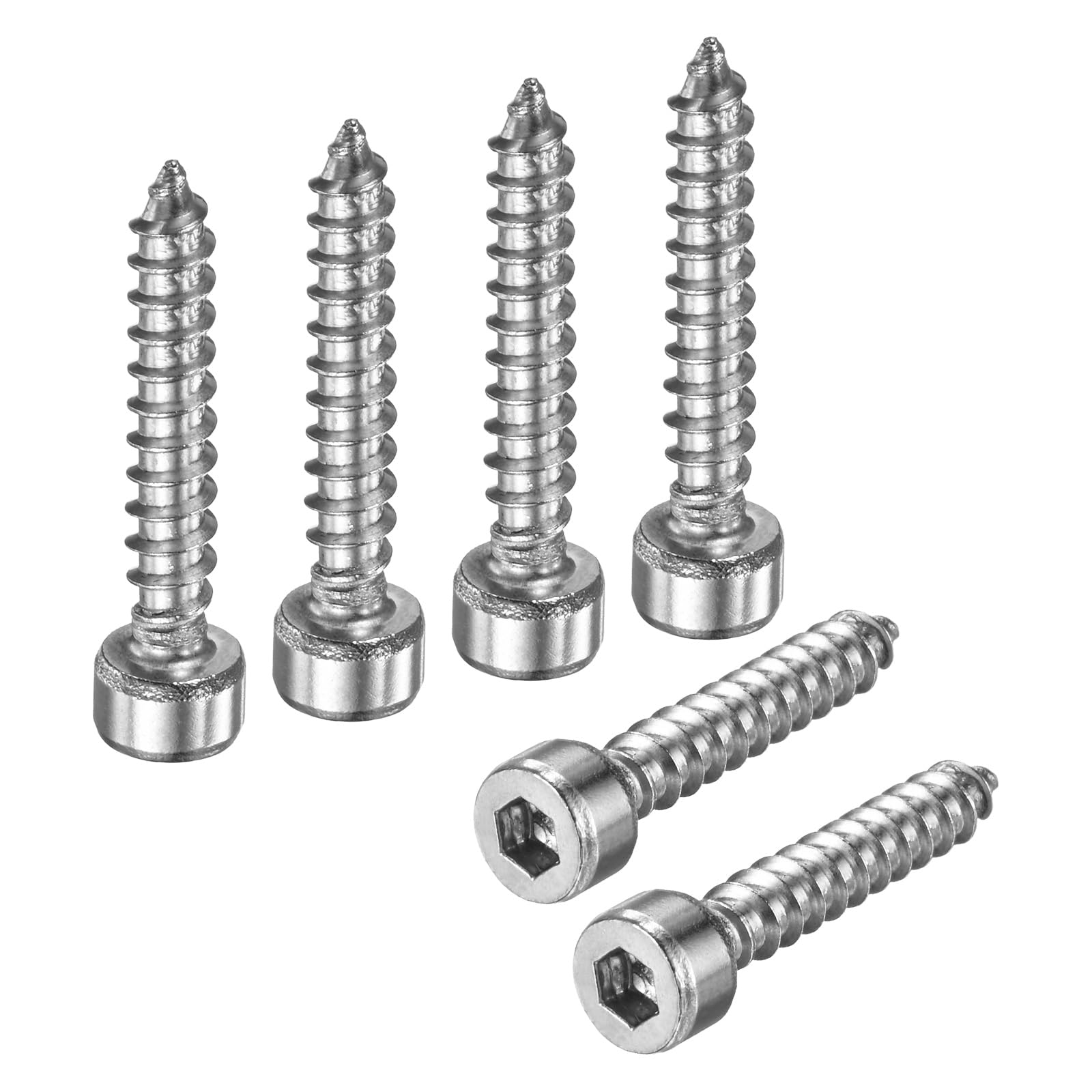 M METERXITY 100-Pack Hex Socket Head Cap Self-Tapping Screw, M4x25mm Stainless Steel Hex Drive Self Tapping Point for Furniture/Machinery/DIY Projects, Hexagon Drilling Screws โ image 1