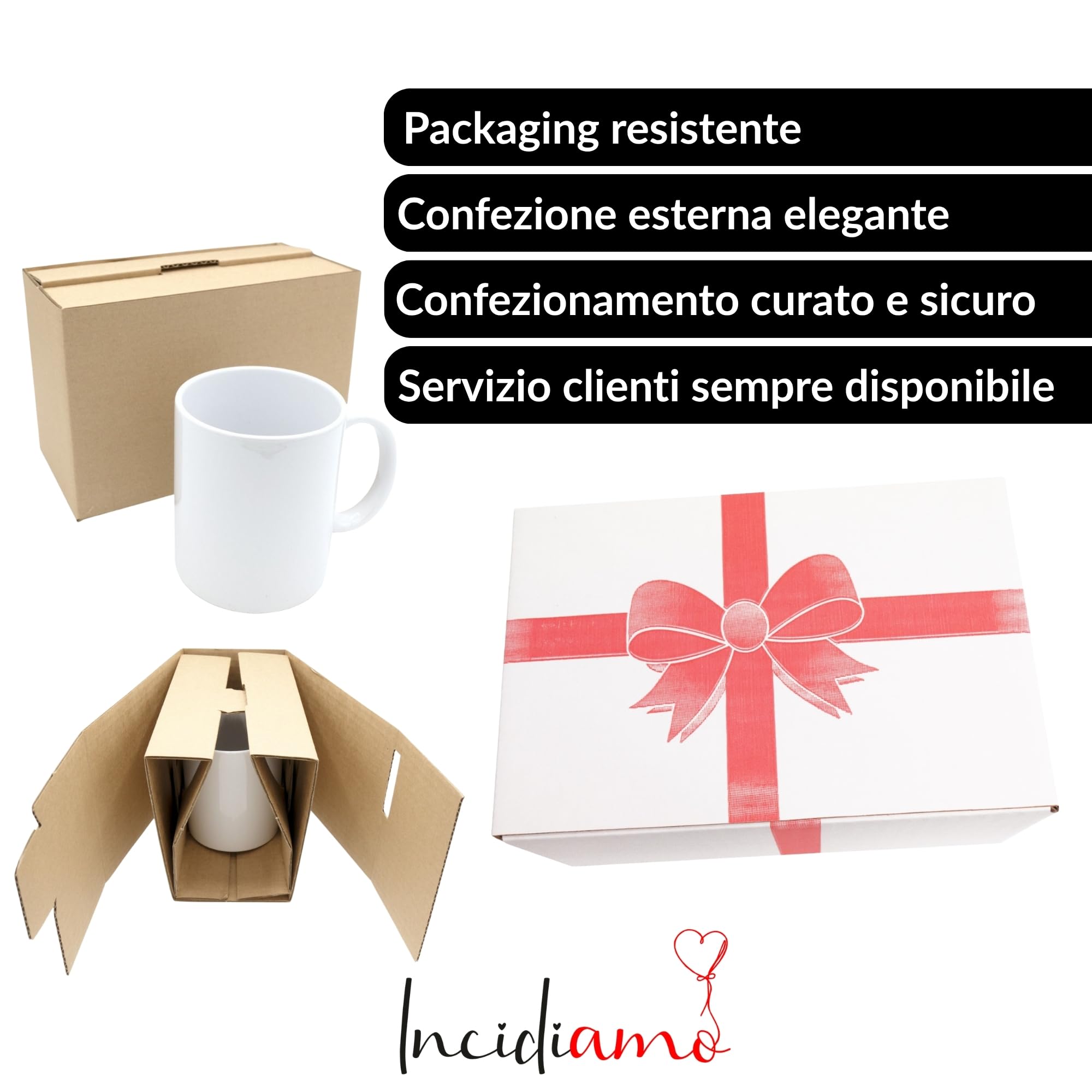 Incidiamo - Tazza Personalizzata con Stampa Foto, Scritte, Loghi e Grafiche - Tazza Colazione Mug in Ceramica 100% Made in Italy, Idea Regalo Personalizzato per ogni Occasione