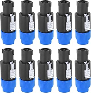 Adaptador de Enchufe de Altavoces 10pcs, Conector de Cable de Speakon C - NL4FC, Conector de Audio de 4 Pines Resistentes a la Intemperie para un Rendimiento de Sonido Mejorado (Azul)