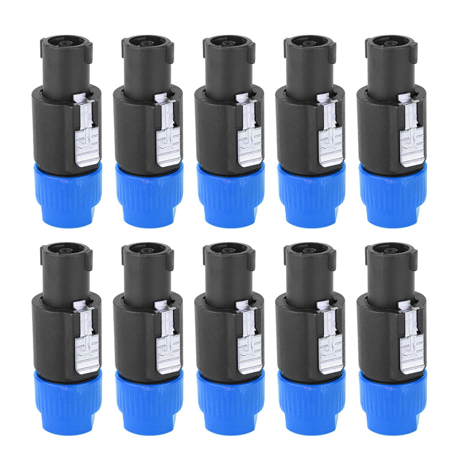 Yosoo Health Gear 10 PZ C NL4FC Connettore per Altoparlante Audio Impermeabile C NL4FC Speakon Cavo a 4 Pin Video Parla su Contatti Placcati in Rame per Cavi da 6~15 Mm (BLUE)