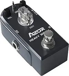 AZOR Pedal de guitarra de distorção de metal pesado, 3 modos, controles de efeito para guitarra elétrica True Bypass