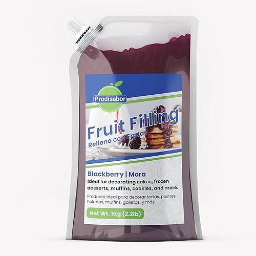 Prodisabor Relleno Con Fruta Mora - Relleno de mora, bolsa resellable exprimible (2.2 lbs)