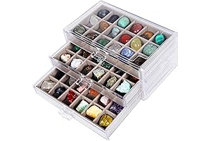 Acrylic Rock Collection Display Case Kids, Display Cases for Collectibles, Crystal Display...