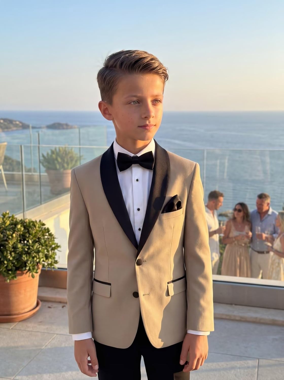 Boys' Suits Slim Fit 2 Piece, Kids Tuxedo Suits for Boys Toddler Prom Party Homecoming Formal Wedding Dress Outfits
