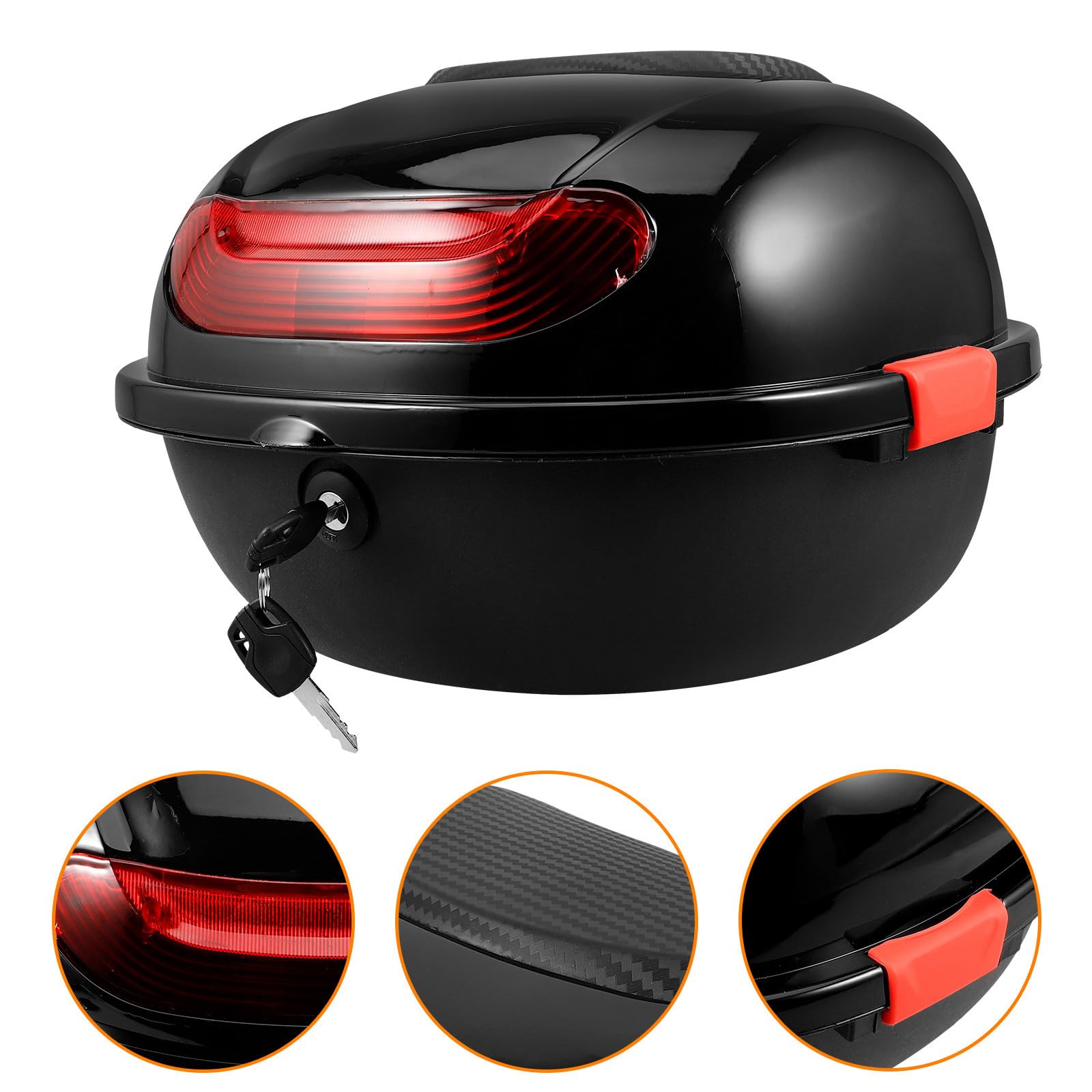 Bauletto Moto in Pp con Schienale, Top Case Posteriore per Moto | Ampio Spazio di Carico, Installazione Facile, Fissaggio Sicuro, Resiste Agli Elementi