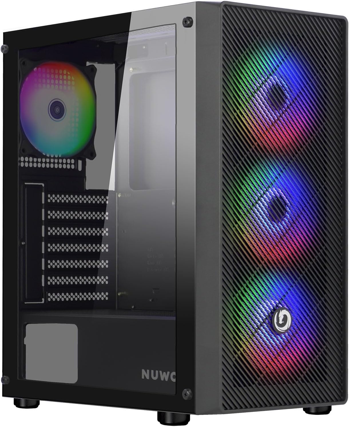 Case PC Gamer Onyx Mid-Tower ARGB - Con 4 Ventole LED (1x200mm, 3x120mm), Vetro Temperato, Compatibile Con ATX, Micro-ATX E ITX - Controller RGB Integrato - Foto 11
