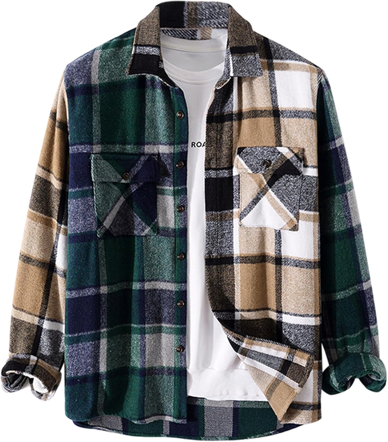 ZAFUL Mens Plaid Shirt,Long Sleeves,Classic Flannel Kuwait Ubuy