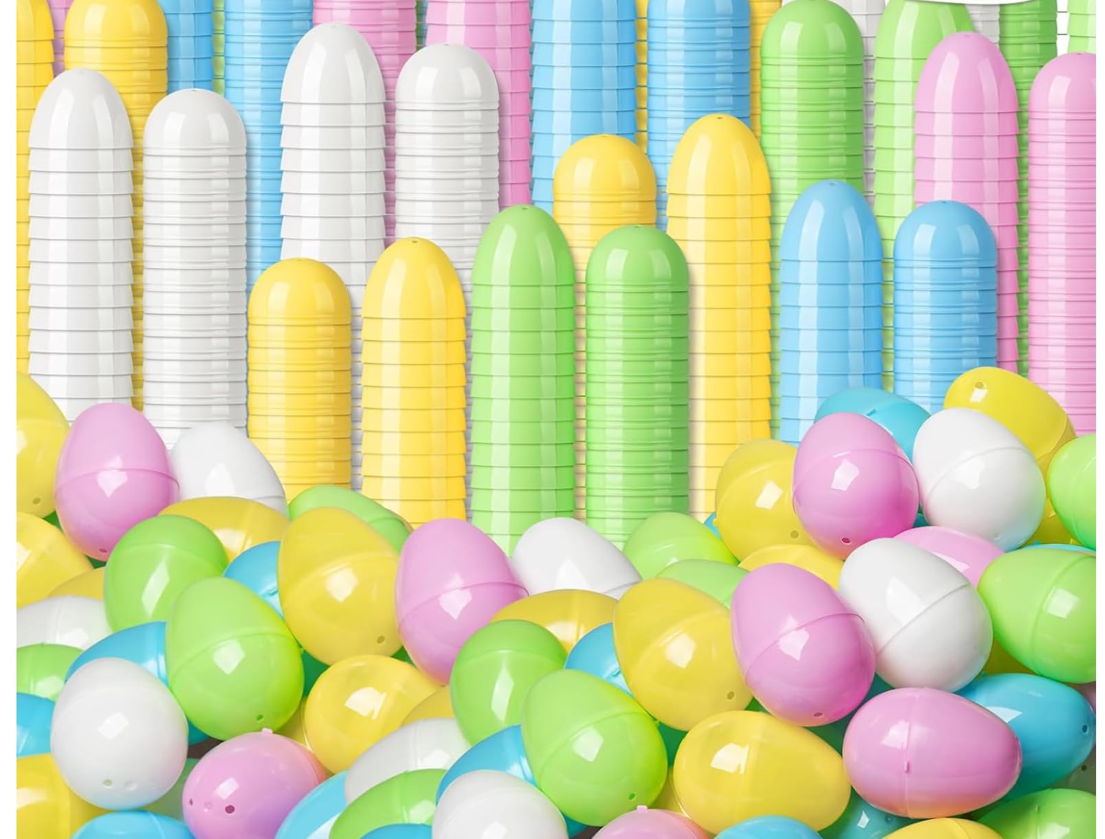 Snapklik.com : 50 Packs 2.4" Plastic Easter Eggs, Empty Fillable