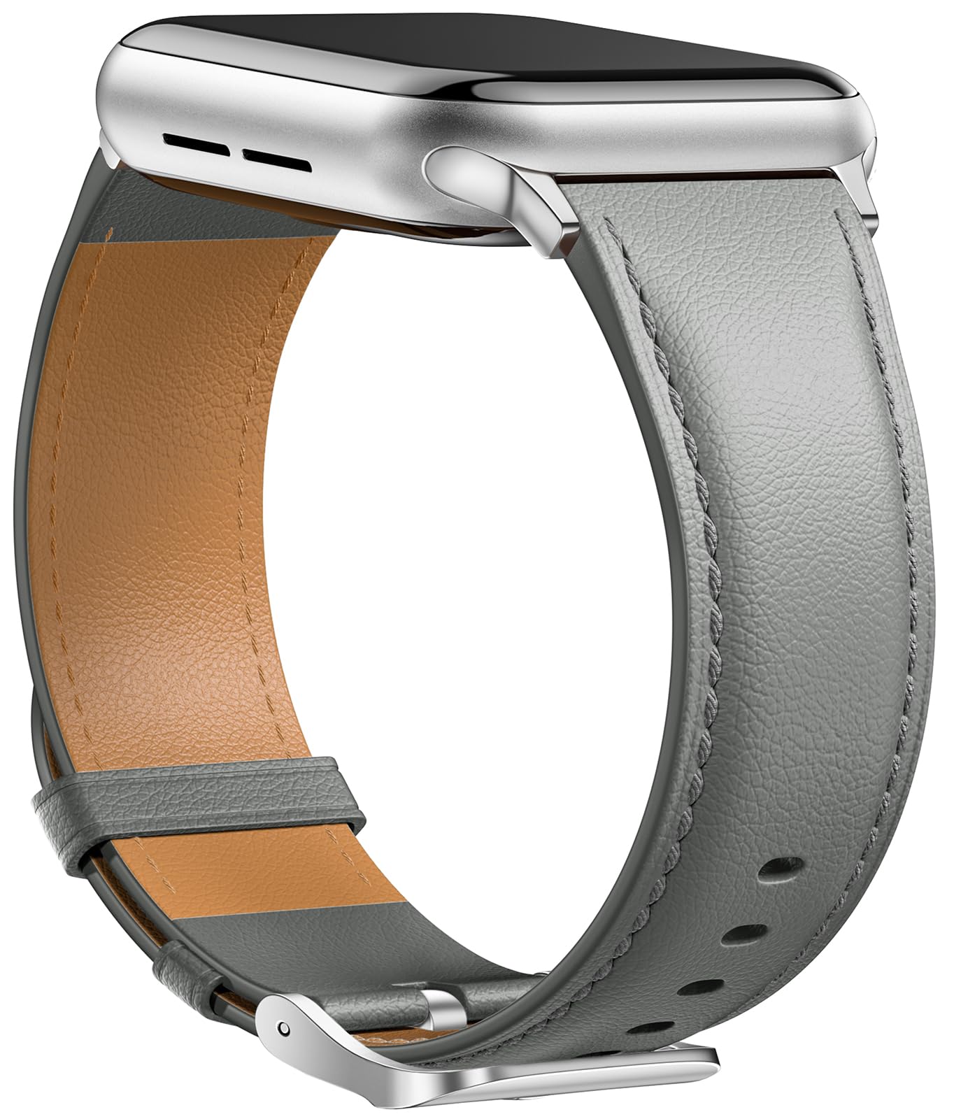 Laffav Skórzany pasek kompatybilny z Apple Watch 38 mm, 40 mm, 41 mm, 42 mm, 44 mm, 45 mm, 49 mm, dla kobiet i mężczyzn, klasyczny pasek zastępczy do Apple Watch iWatch serii 9, 8, 7, 6, 5, 4, 3, 2,
