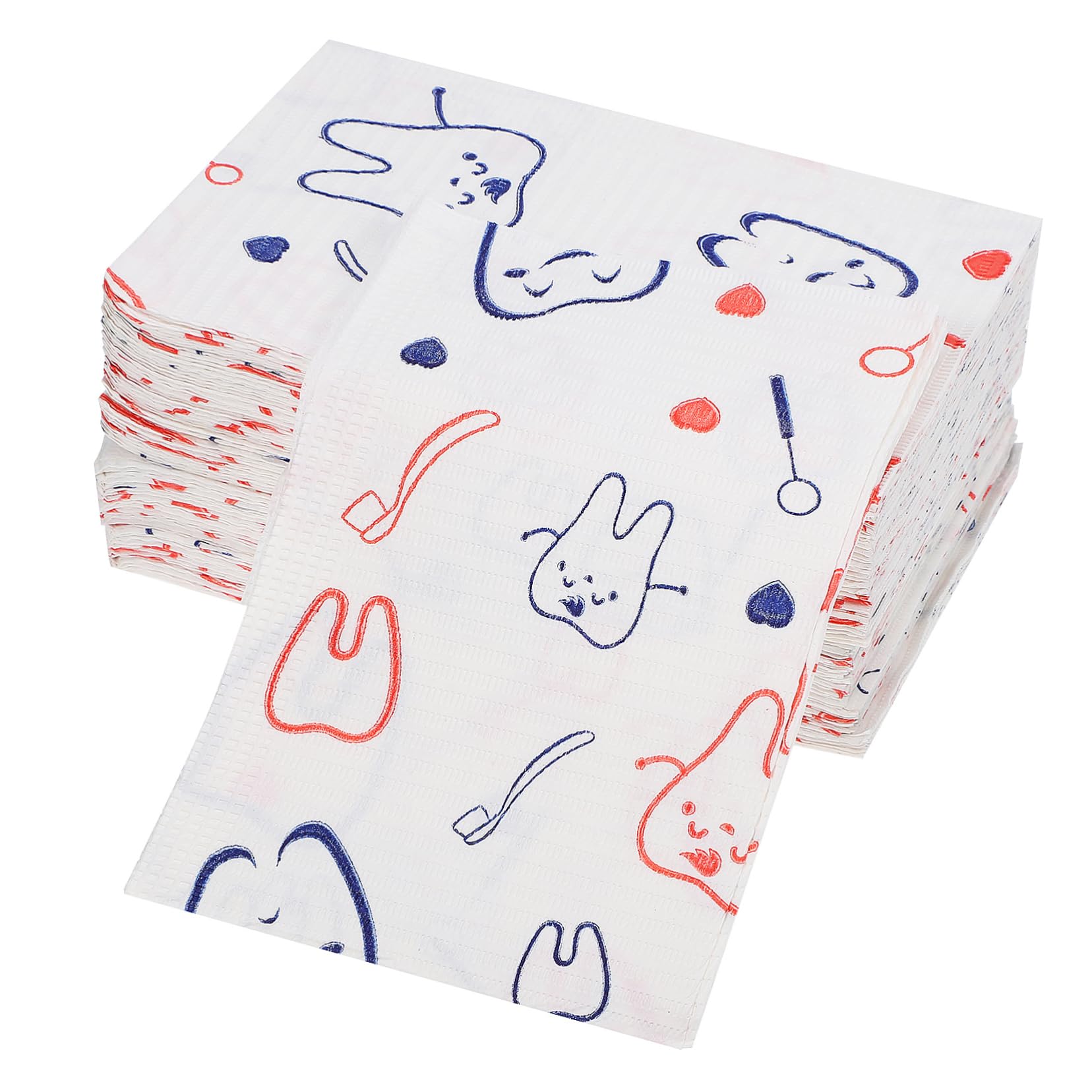 Baberos Dentales Desechables para Pacientes Niños Diseño Adorable, Resistentes al Desgarro y Cobertura Amplia, Ideales para Salones de Manicura y Comidas