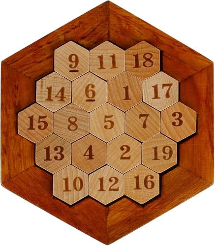 Miniatura 5 de Larcele Matemáticas de madera número hexagonal rompecabezas rompecabezas Sudoku juego de mesa FWPP-01