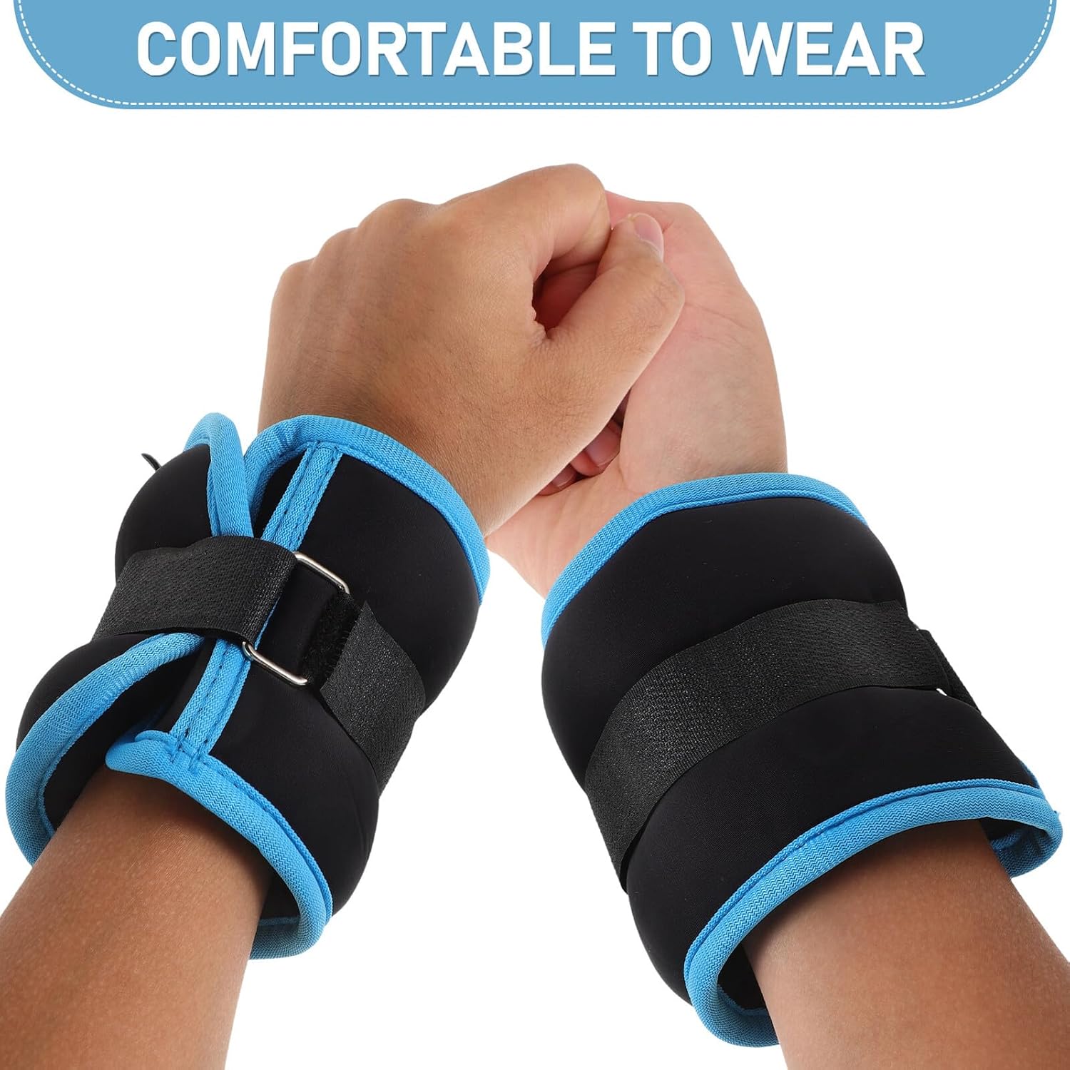 Housoutil Adjustable Ankle Weights Leg Training Exercise Belt 1kg (0.5kg×2) Portable Fitness Sandbags for Running Yoga Dance Workout