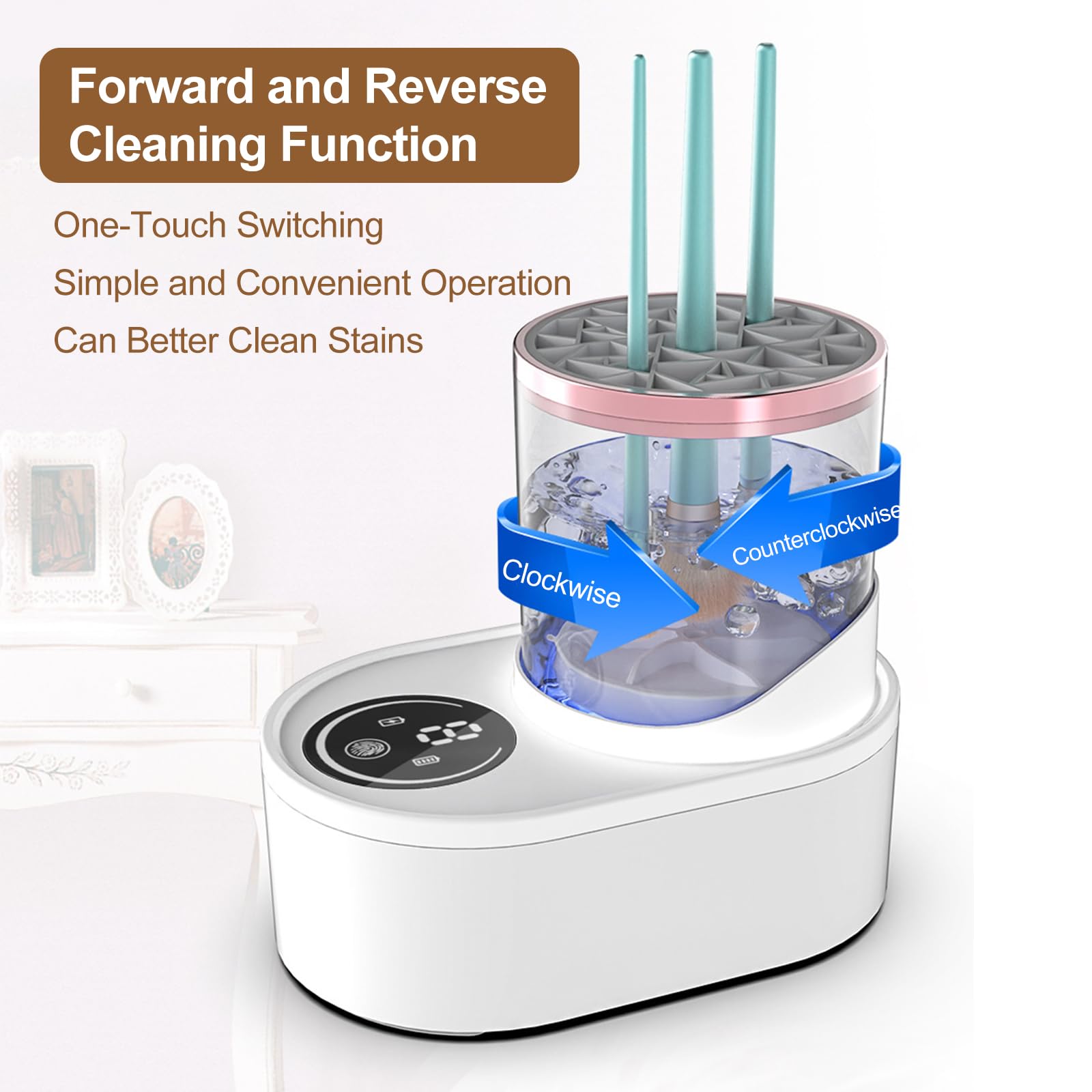 Maquina Limpiadora de Brochas de Maquillaje Máquina de Almacenamiento de Brochas de Maquillaje Limpiador Brochas Electrico Limpiador Eléctrico Brochas de Maquillaje Limpieza de Brochas de Maquillaje