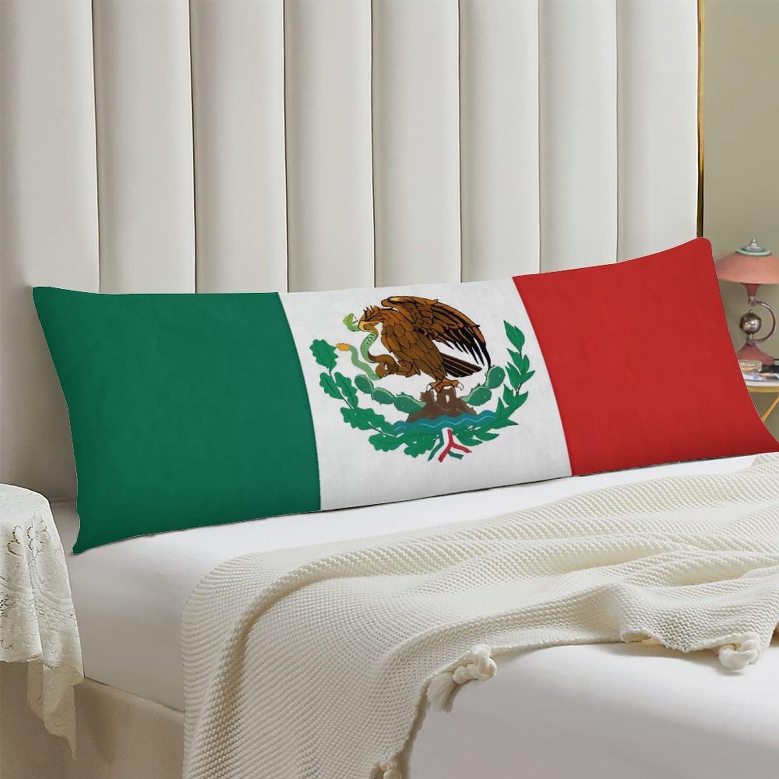 Body Pillow Cover 20x54 Long Pillow Case with Invisible Zipper Breathable Microfiber Flag of Mexico Pillowcase Soft Cozy Protector for Bedroom Couch Sofa Bed Home Decor All Seasons