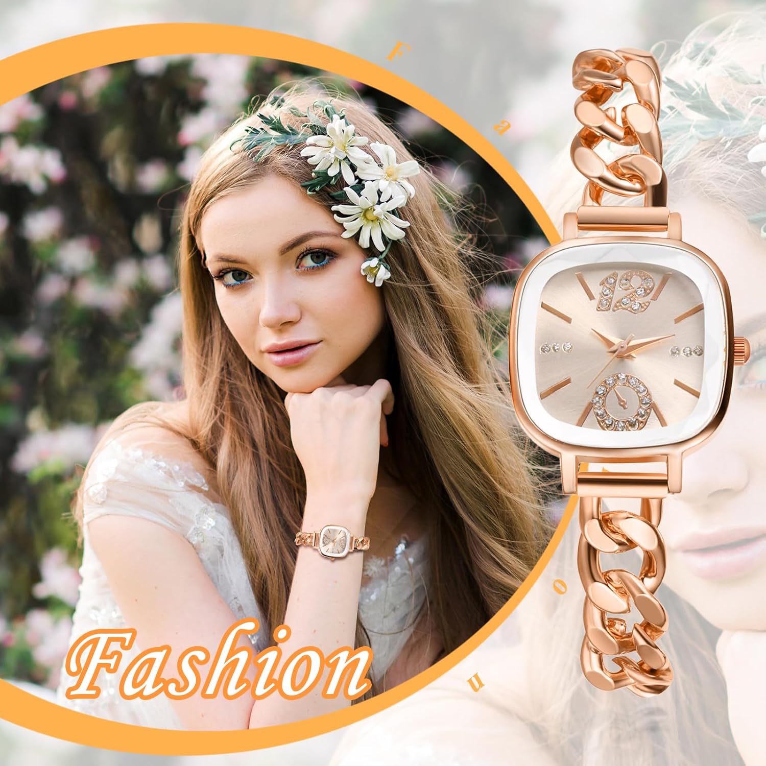 Avaner Women's Square Bracelet Watches: Analog Quartz Elegant Stainless Steel Wrist Watches for Women Ladies - Image 5