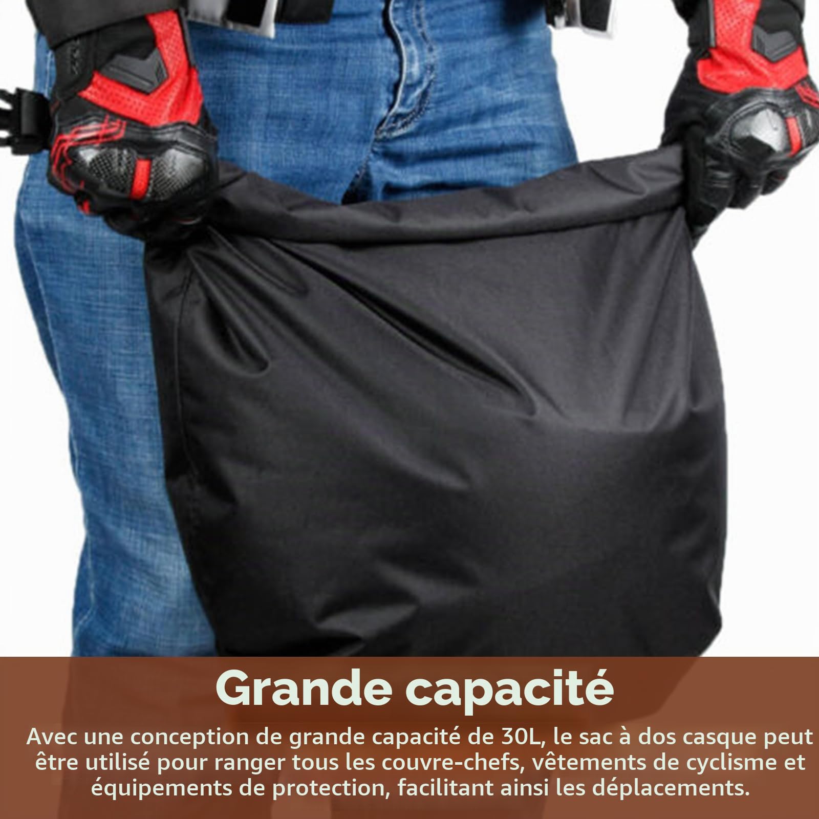 Sac portable pour casque de moto étanche avec combinaison de serrure anti-vol pour ranger le casque de moto