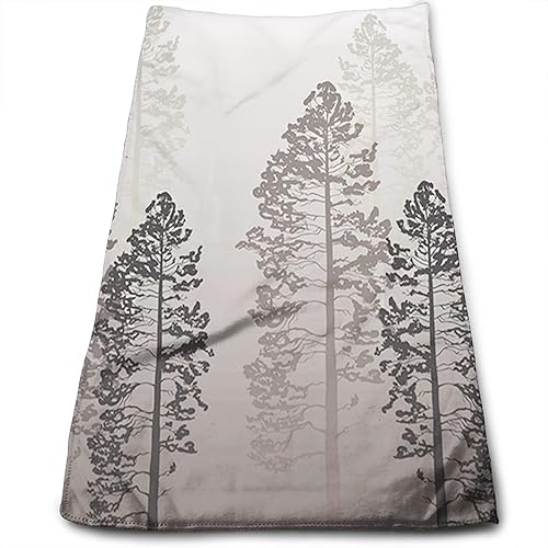 Fubido Toallas de baño de mano para baño árboles sobre fondo gris toallas de calidad para baño toalla suave y absorbente de secado rápido color rojo