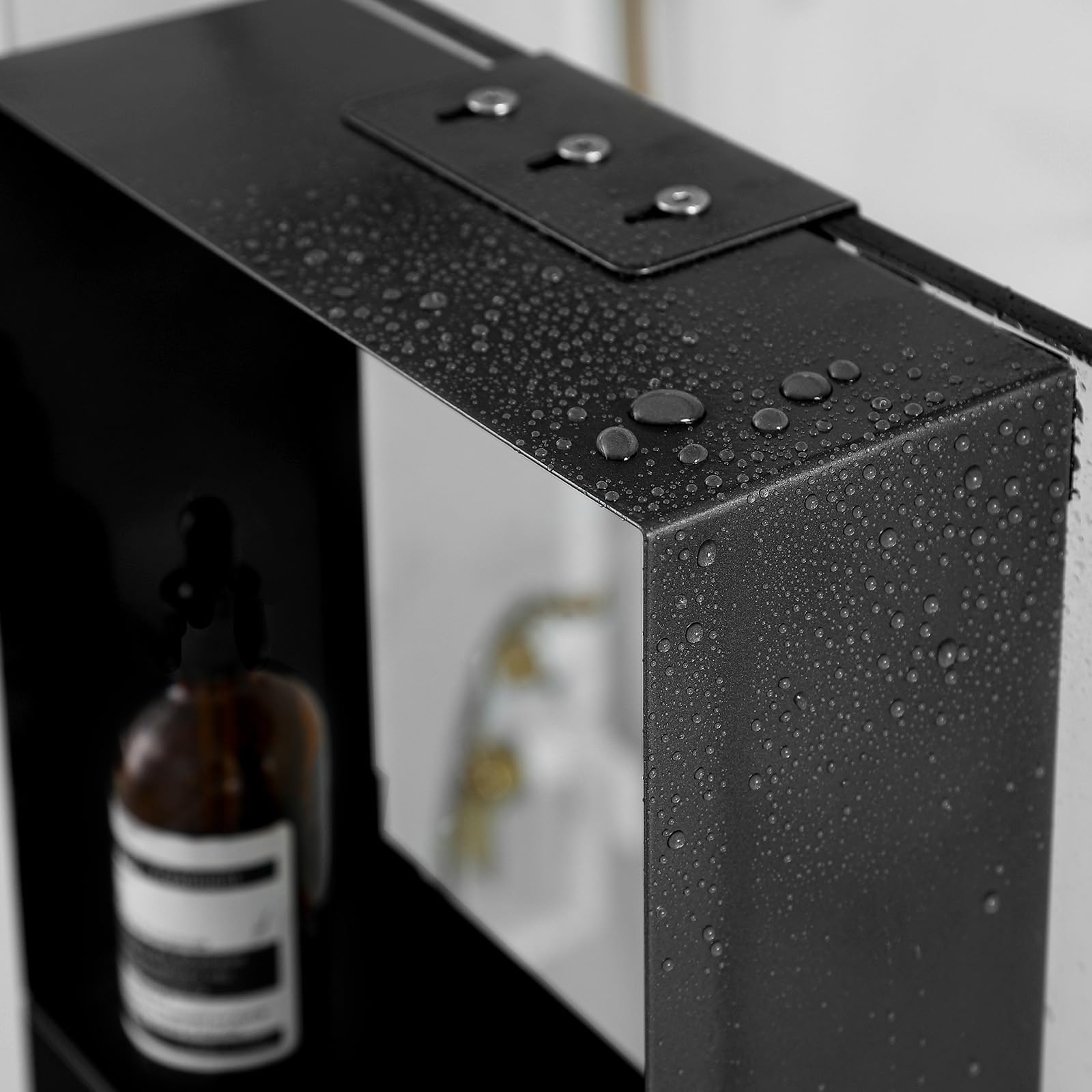 Mensola Doccia SUS 304 Acciaio Inox Porta Shampoo con Gancio Nero