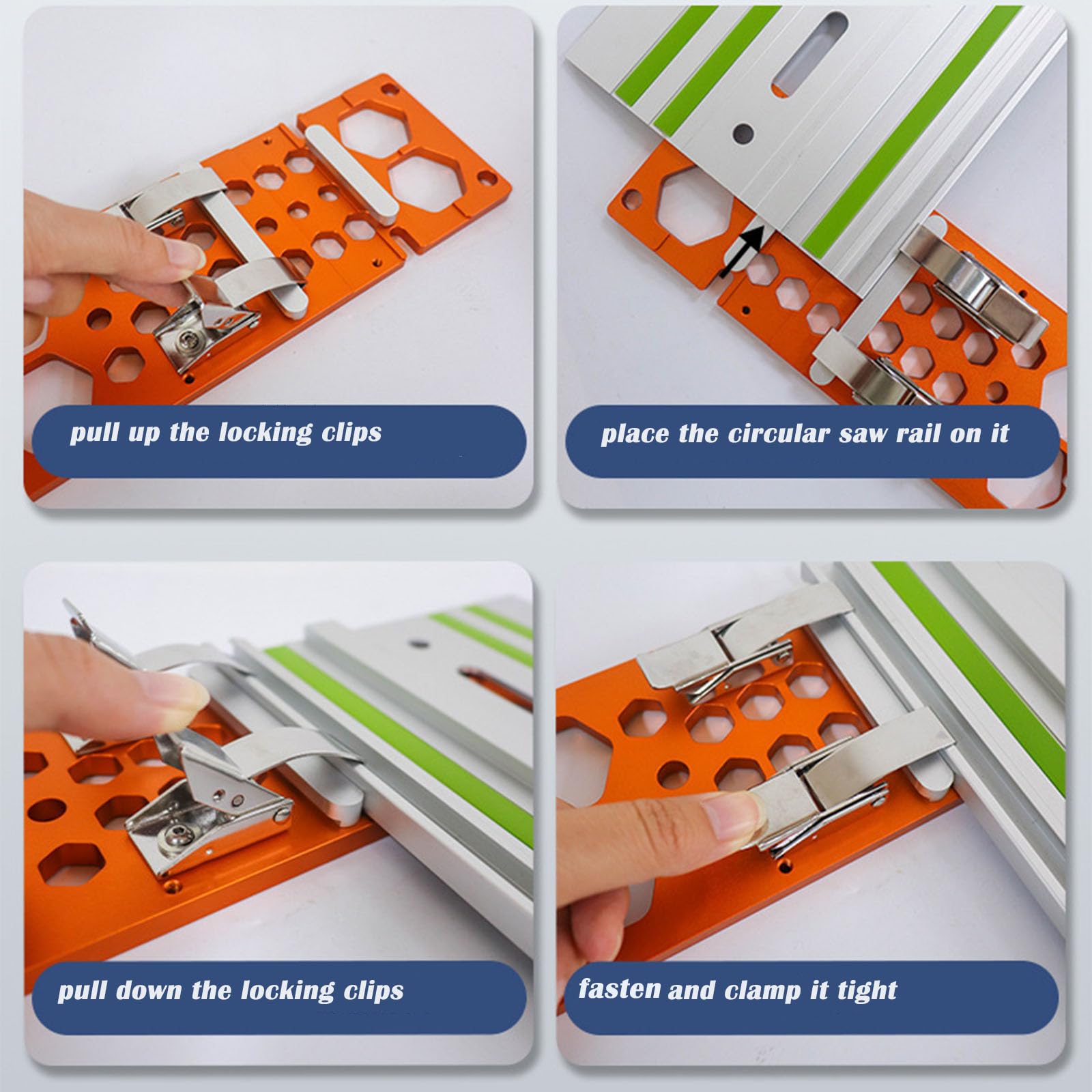 Piła gąsienicowa ze stopu aluminium 340 mm prowadnica kwadratowa, kątowa 90° piła tarczowa kwadratowa stop kompatybilna z pilarkami gąsienicowymi Festool, Makita Track, Milwaukee, Wen, Powertec
