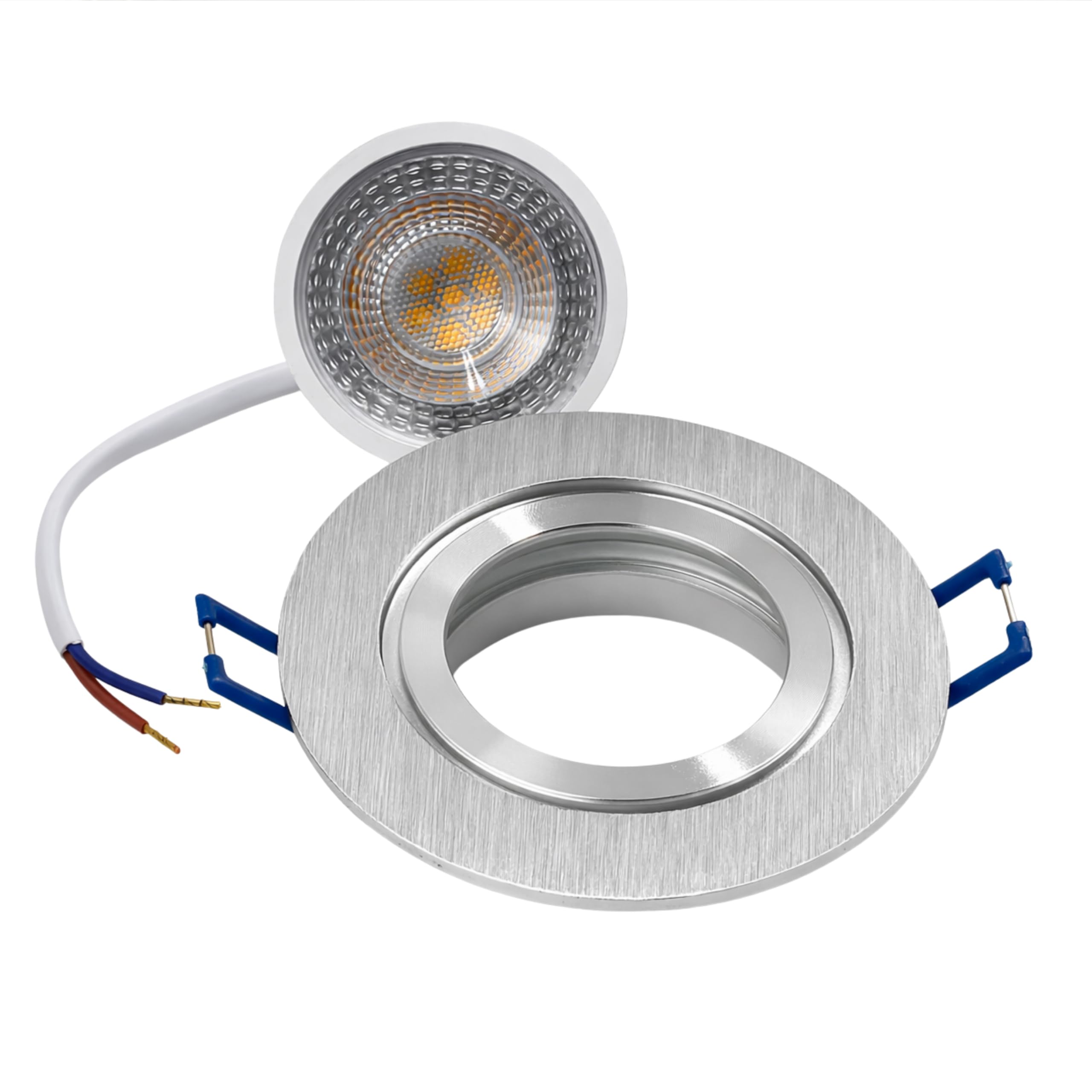 LED Einbaustrahler 230V Flach IP44 Edelstahlgebürstete Einbauspots Badezimmer- Energiesparende warmweiße Einbauleuchten - 5W (4er Set 4000k neutralweiß)