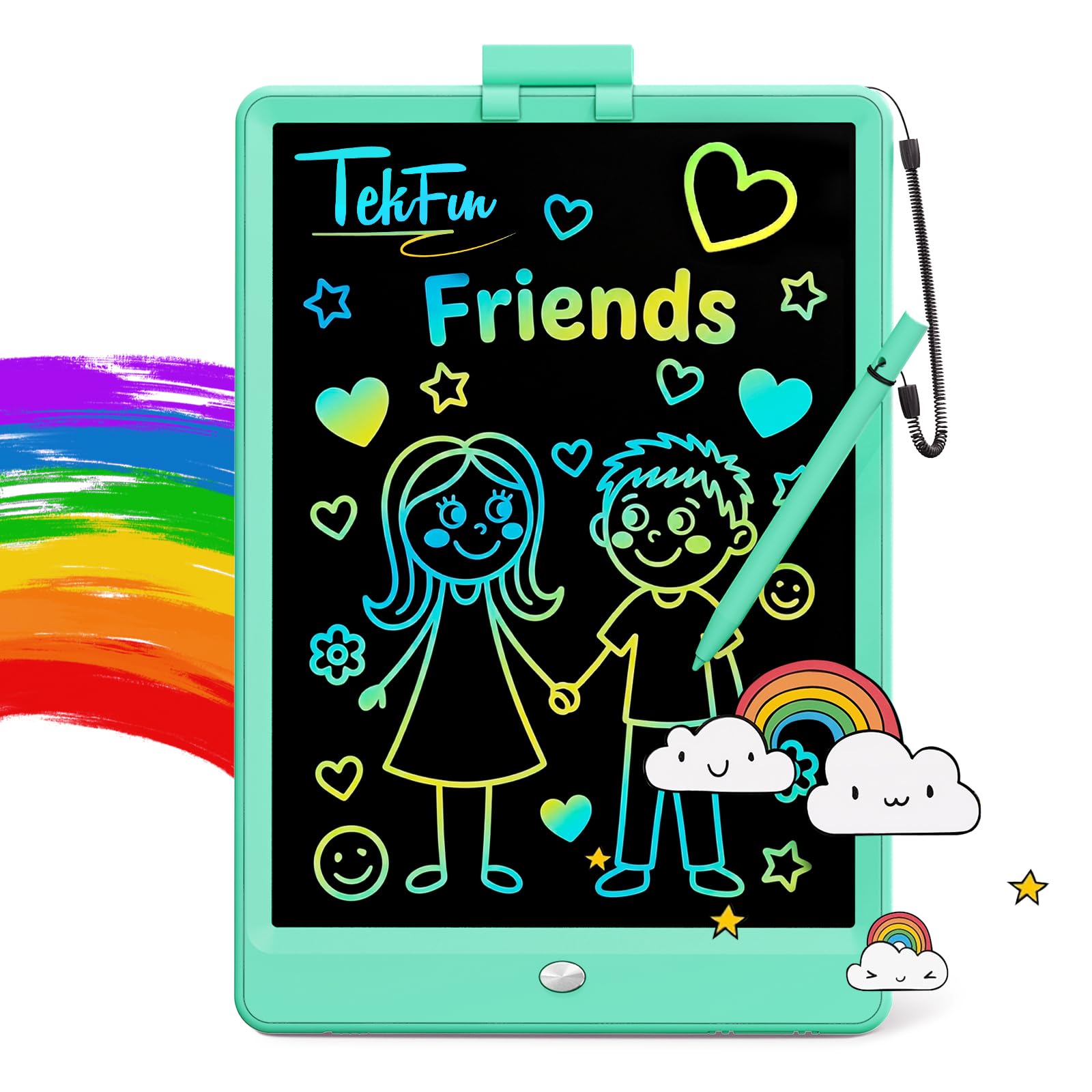- TEKFUN Kids Toys 10Inch LCD Writing Tablet, Mess Free Coloring Doodle Board, Drawing Pad for Kids Games Educational Toys for Ages 3-10 Girls Boys (Green)