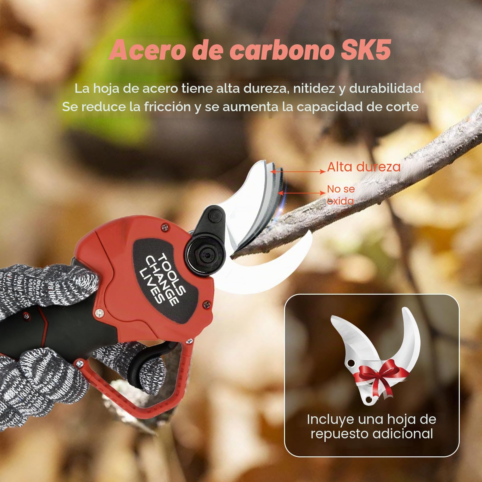 Tijeras de Podar Eléctricas - Tijeras de Podar y Tijeras Portátiles de Mano con Batería con 2 x Batería de 2.0Ah - Podadoras Inalámbricas Profesionales Diámetro de Corte Máx. 1.2 Pulgadas (30mm