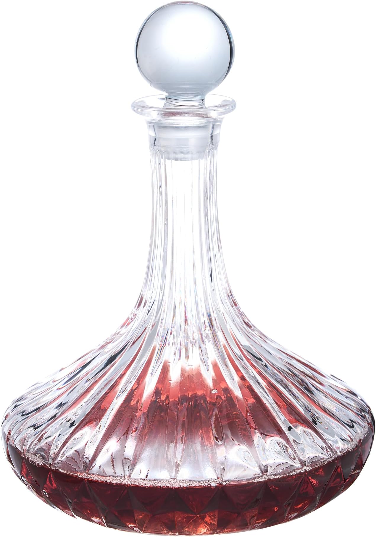 100% Lead-Free U Shaped Glass Wine Carafe Hand Made Red Wine Decanter Carafe 1.5L | BIG W