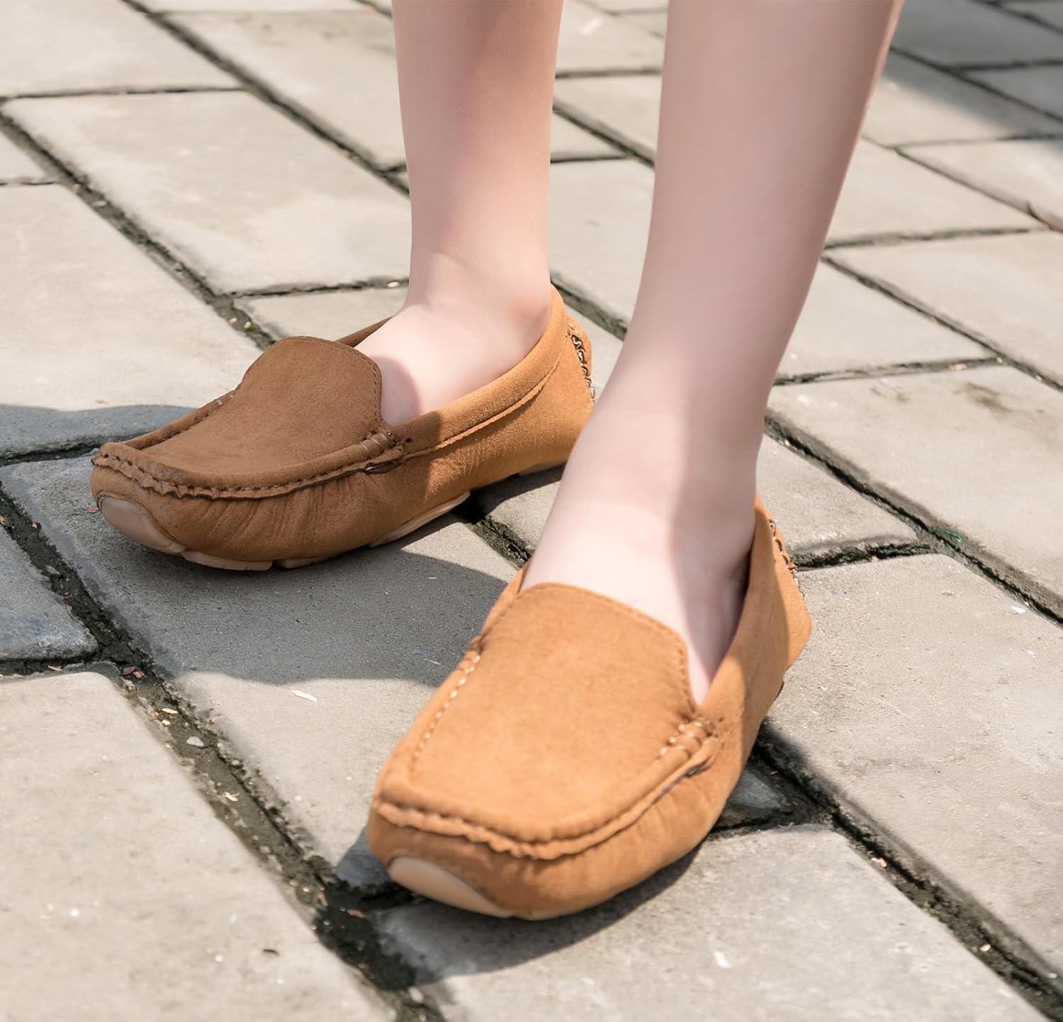 DADAWEN Toddler Little Kid Boys Girls Soft Suede Leather Slip On Penny Loafer Dress Shoes Moccasin Flat Boat Shoes Wedding Church Oxford - Image 3