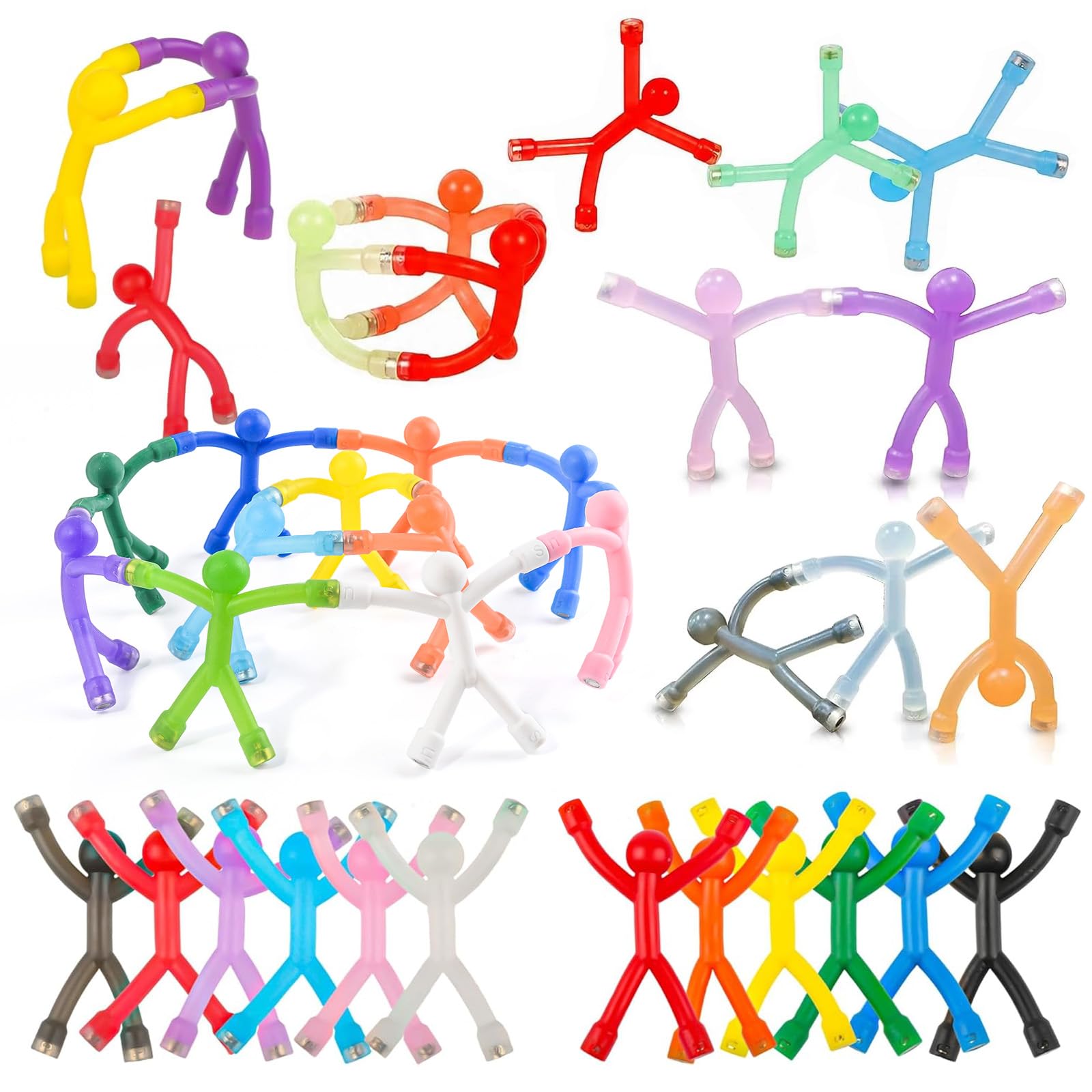 20Pcs Magnetic Men Fidget Toys,Magnetic Fidget Travel Toys for Kids