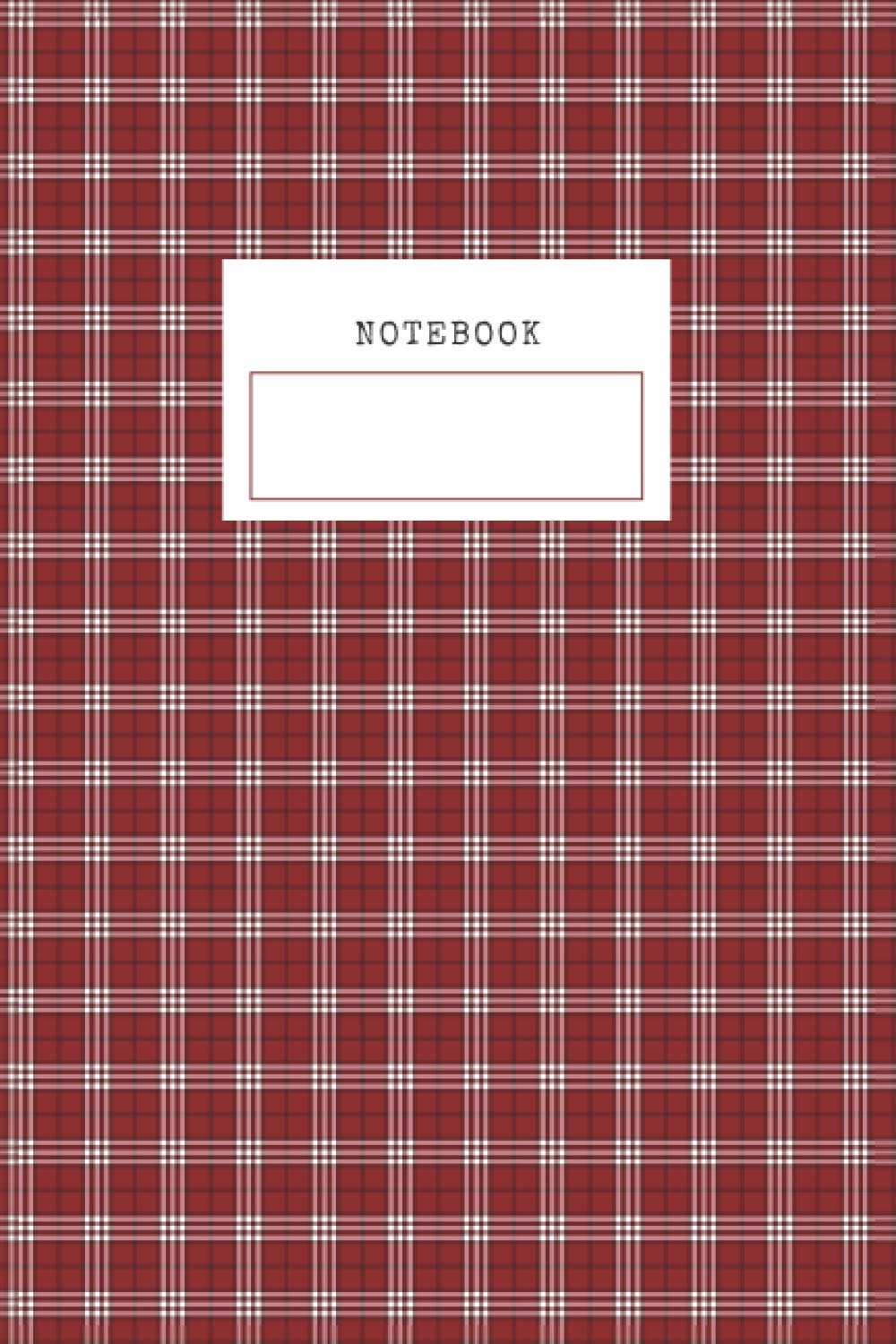 Tartan Plaid fashion textile cloth fabric-Red white Notebook: Notebook lined Chaos Coordinator Journals Composition Notebook 6 x 9 inch