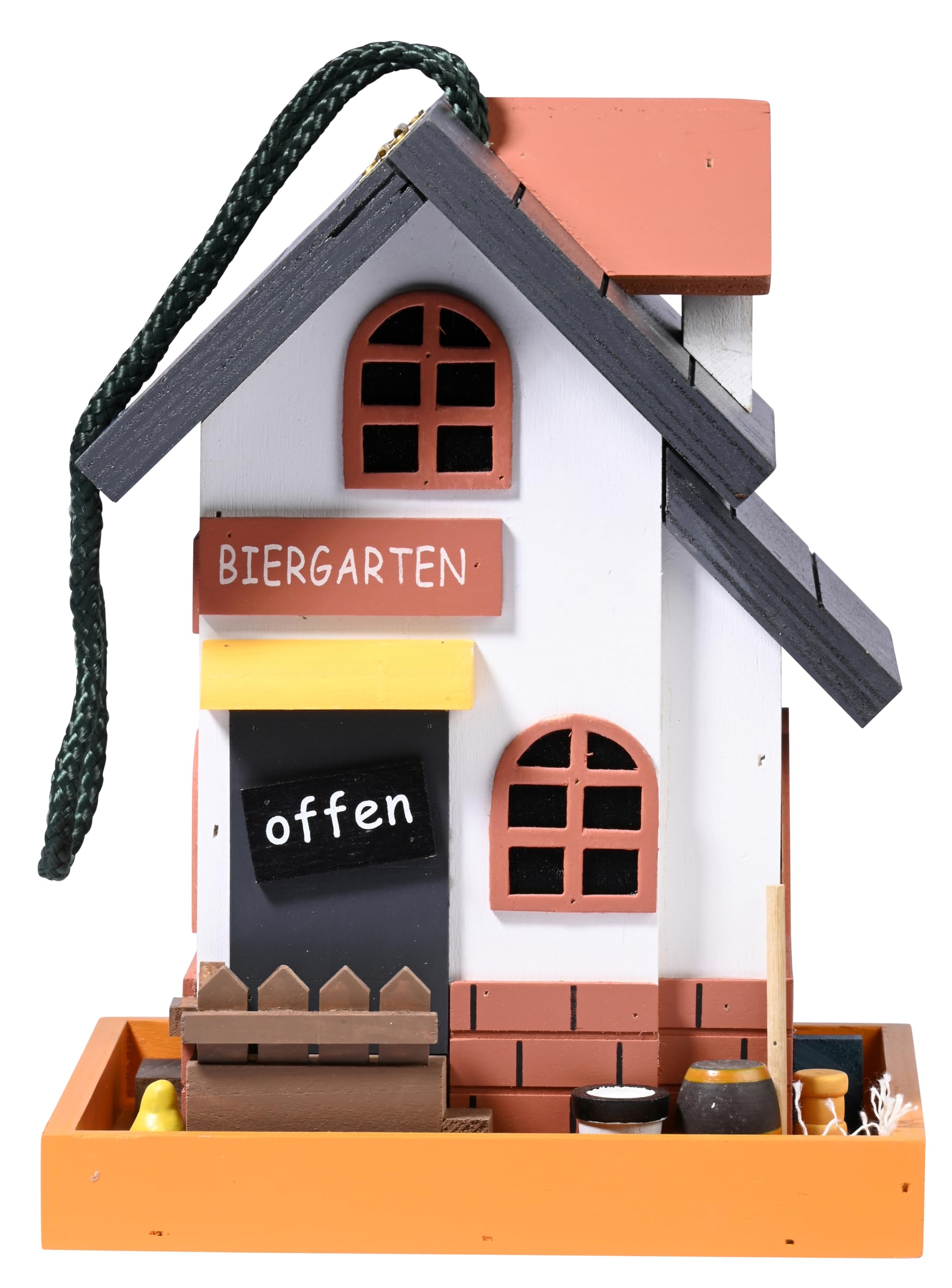 NEROSUN Vogelfutterstation Aus Rotem Kupfer – Panorama-Design, Hängender Pavillon, Fassungsvermögen 1 Kg