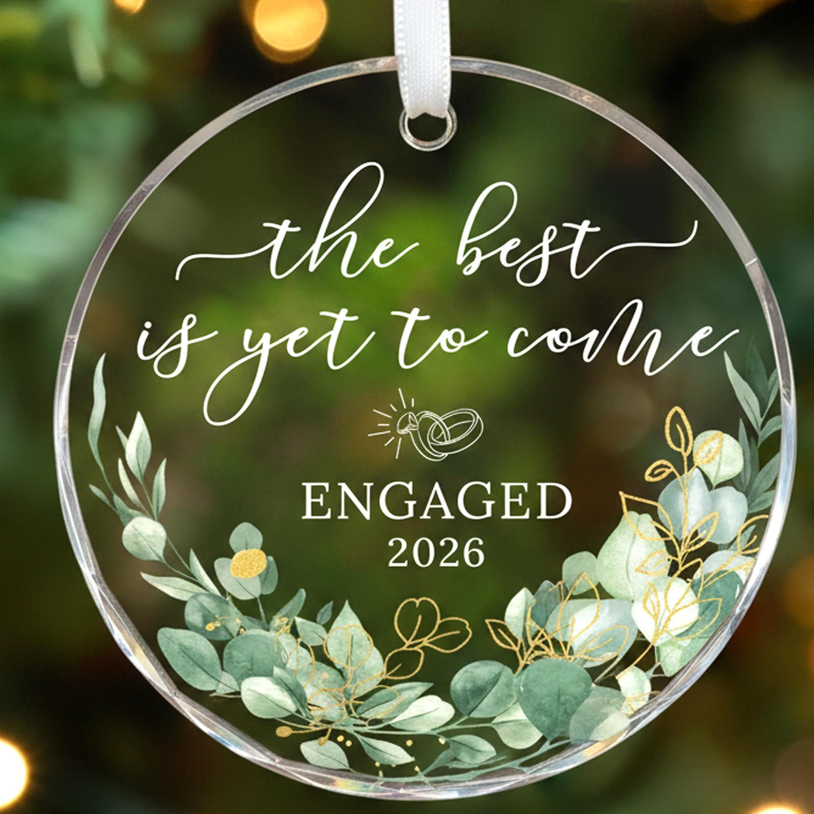 Yunlijia Leaves-2 Wedding Gifts Mr And Mrs Gifts Engagement Gift For Couples Anniversary Wedding Gift For Couple Personalised Bauble Crystal Glass Keepsake Congratulations For Newly Engaged Ornament 2026 (Leaves-2)