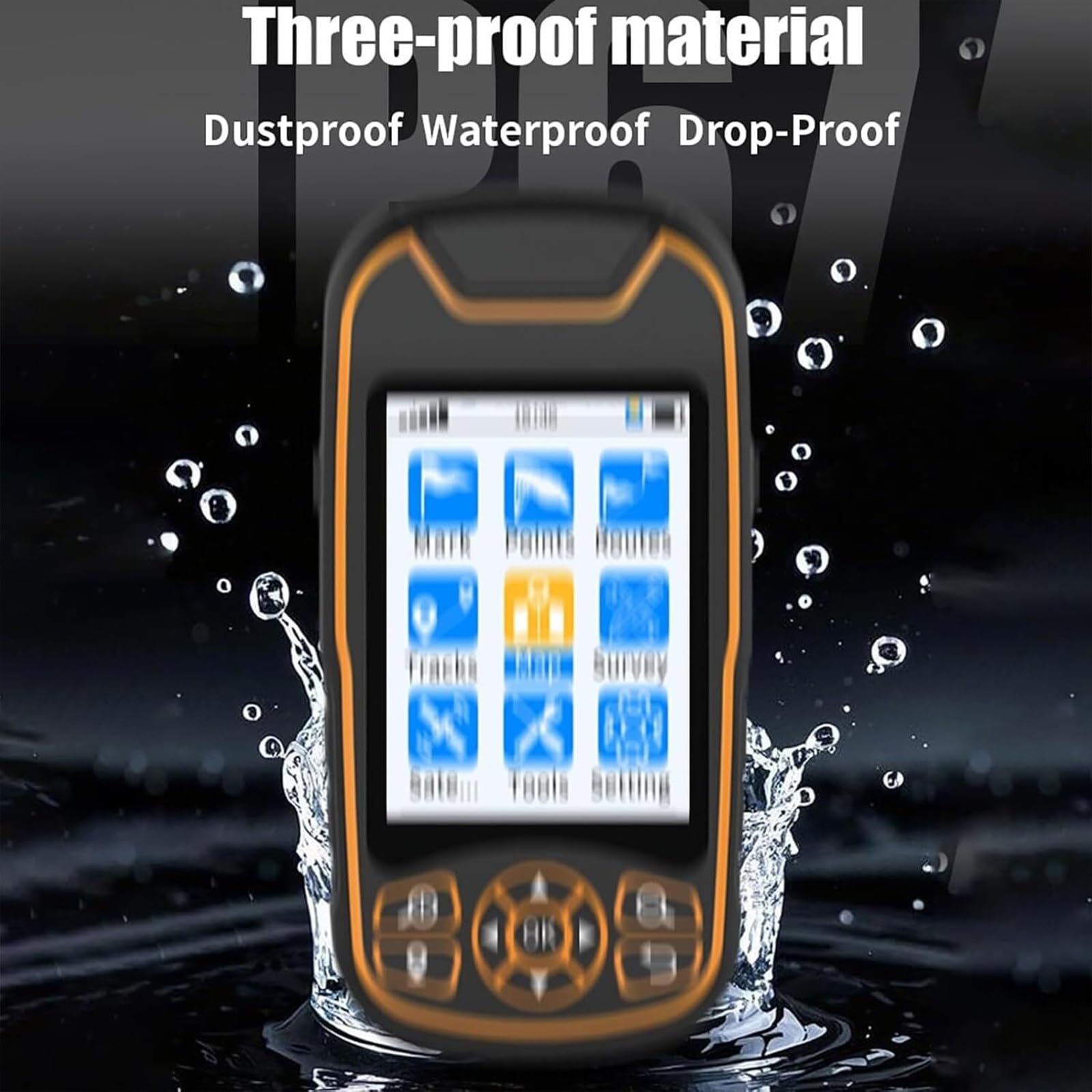 Localizador GPS de mano para adquisición de coordenadas, medidor de tierra portátil con 9 modos, pantalla de 3.2 pulgadas, memoria de 16 GB para levantamiento de tierras y uso en exteriores