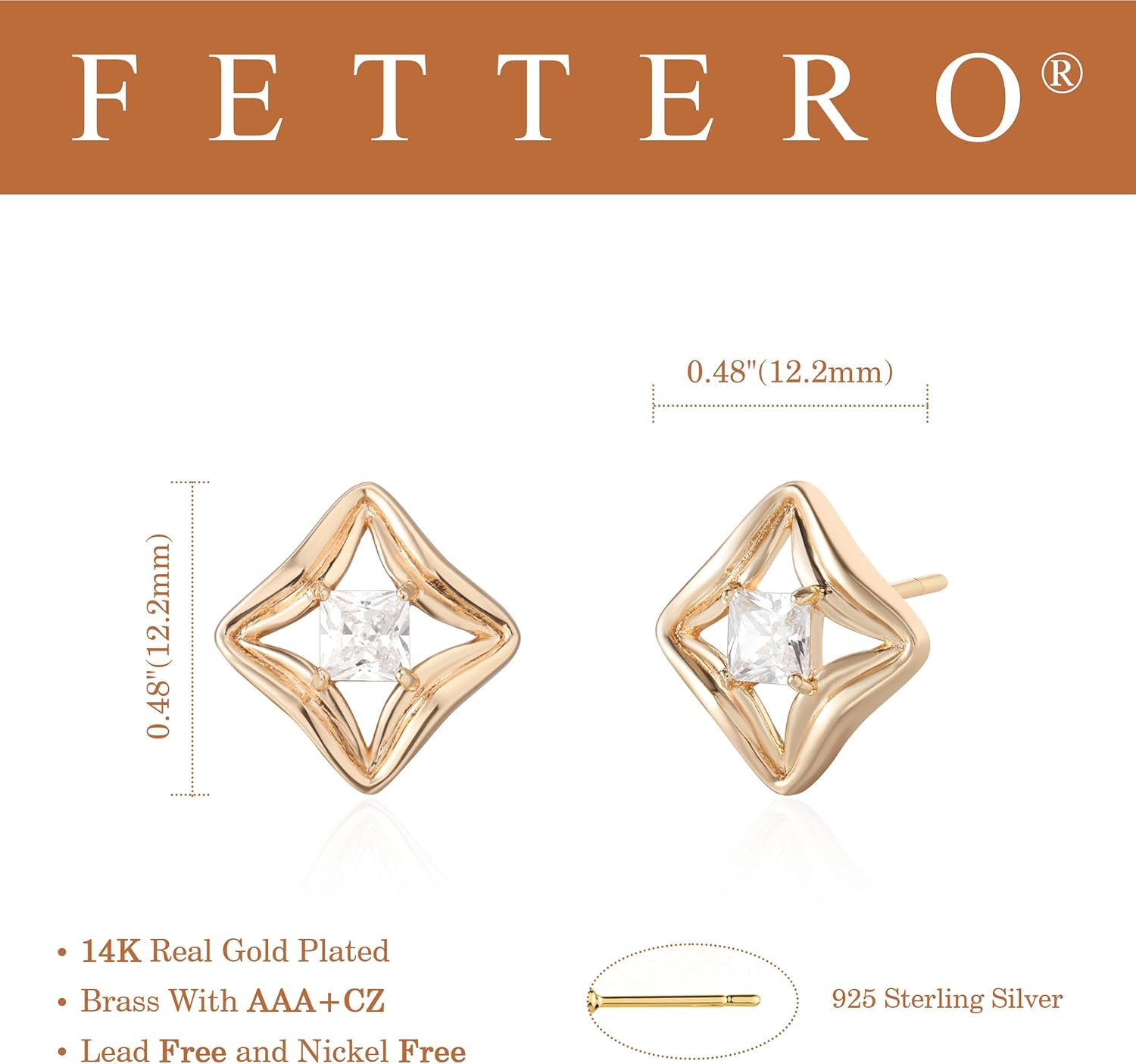 FETTERO Tiny Stud Earrings for Women 14K Gold Plated Earrings Delicate Trendy Earrings Cute CZ Star Studs Earring for Everyday Wear Hypoallergenic Earrings for Women Gold Jewelry Gifts - Image 5