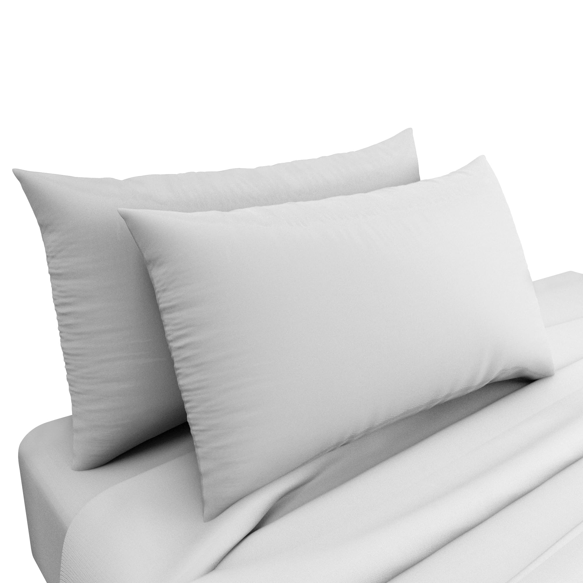 Home Ace Silver Poly Cotton Pillowcases Housewife Pillowcases 2 Pack Black, Envelope Closure Plain 100% Poly Cotton Pillow Cases 50 X 75Cm