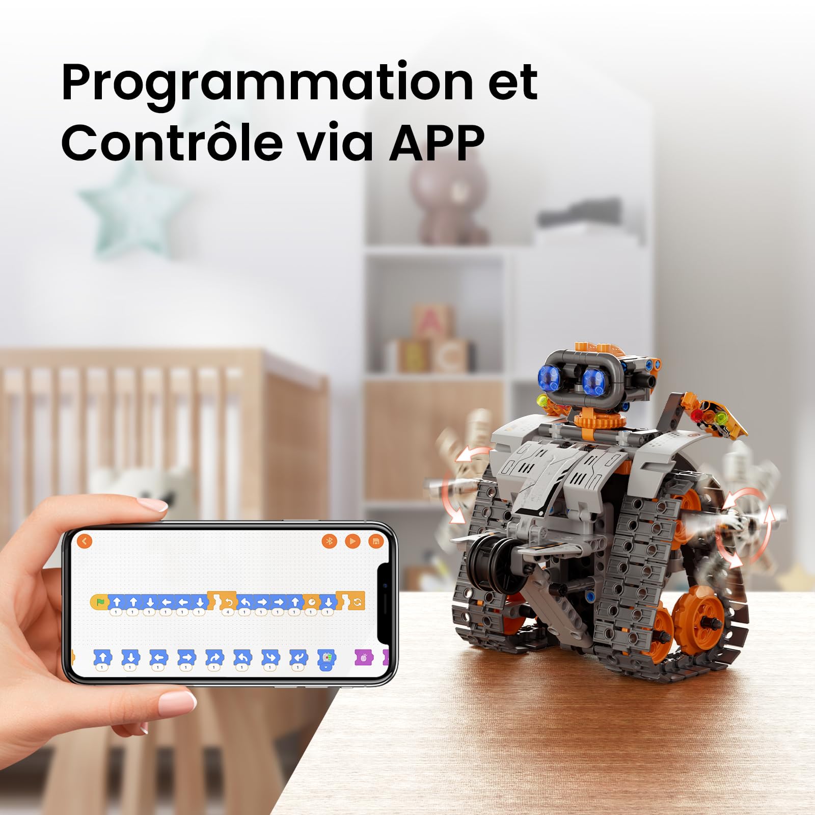 VEPOWER - Kit robot programable STEM 5 en 1 con aplicación y mando a distancia | Robotic Set Construcción, Ideas de Regalos de Navidad de Cumpleaños Creativo para Niños de 8-12+ Años, 488 Piezas