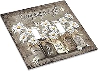 Vista 369 de Placa de pared dúplex de receptáculo de dispositivo de 1 gang de madera envejecida blanca gris con veta de tablón, cubierta de enchufe eléctrico