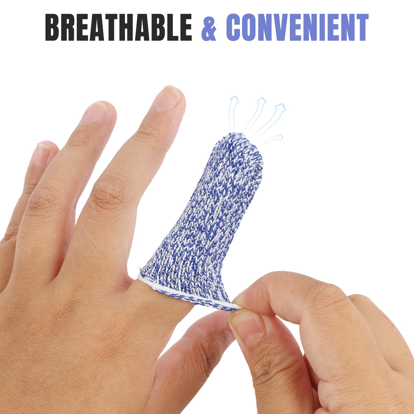 12 Pièces Doigtiers Réutilisables en Silicone, Protecteurs de Doigts Antidérapants et Respirants, Protection Résistante aux Coupures pour Cuisine, Jardinage, Sculpture - Bleu, Noir, Gris