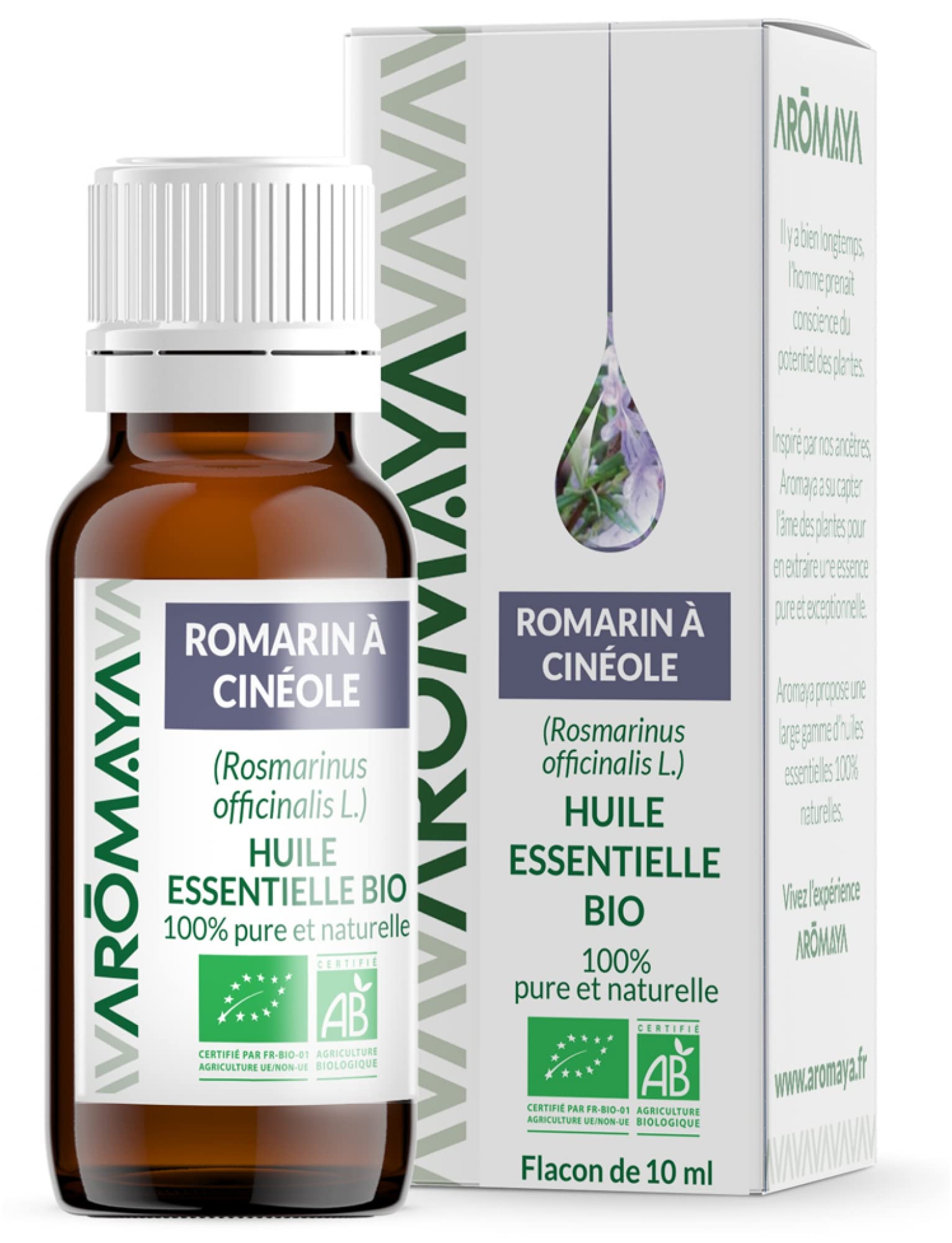 Cineole Rosemary Essential Oil - 100% Pure and Organic - Rosmarinus Officinalis - 10ml