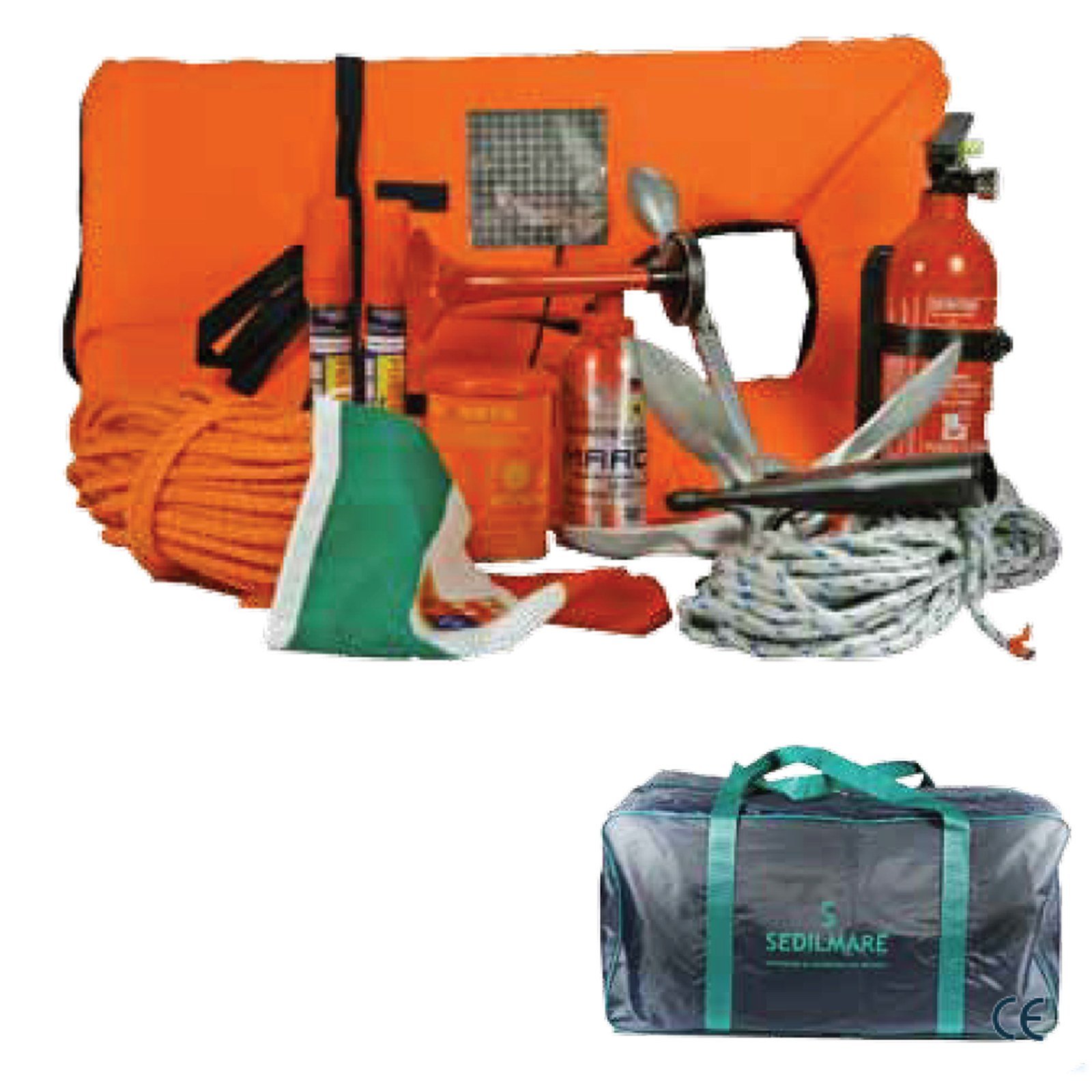 Kit de equipamiento de borde de seguridad náutica de 6 millas para 4 personas