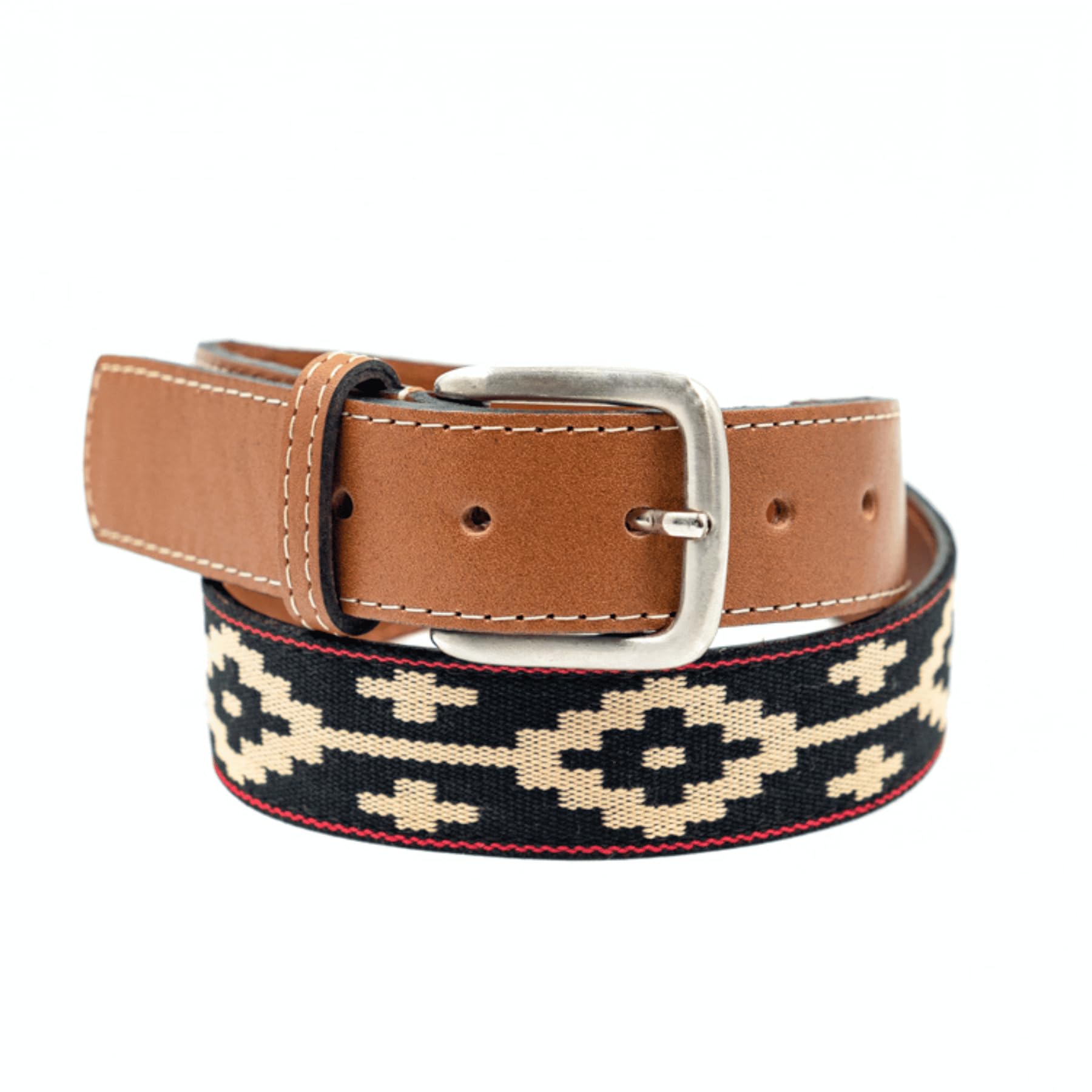 GauchoLife Guarda Pampas Polo Belt – Handmade Woven Leather Golf Belt for Men, Black, 44