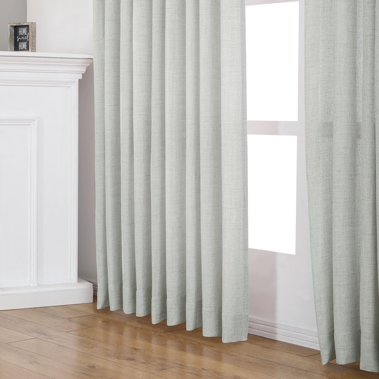 Lniane plisowane zasłony filtrujące światło do salonu i sypialni, nowoczesny styl wiejski, neutralny kolor, 1 panel (102 x 233 cm) - elegancka dekoracja okienna