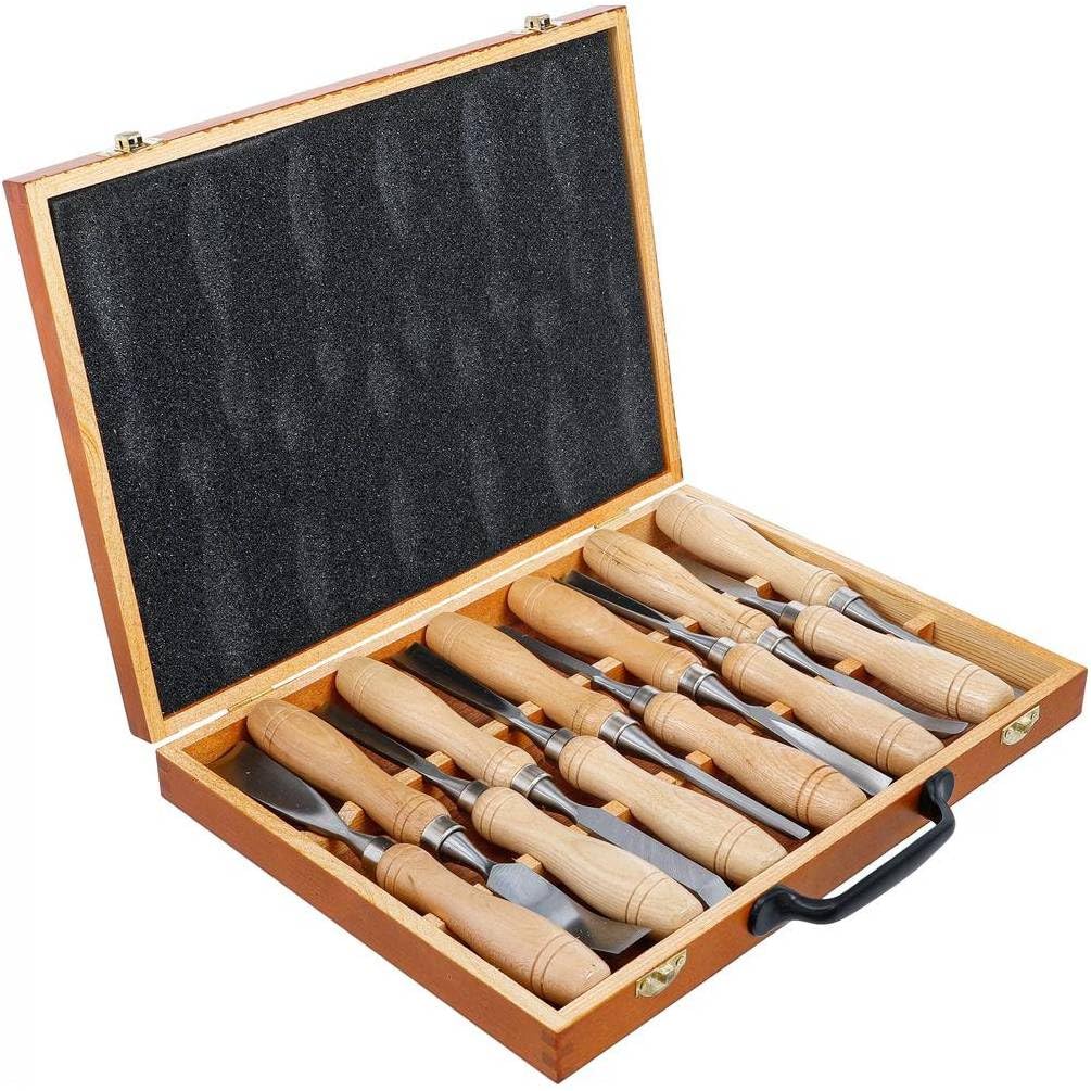Jeu de Ciseaux à Bois 12 pcs - Acier Durable - Précision et Confort d Utilisation, Pro - D-Work