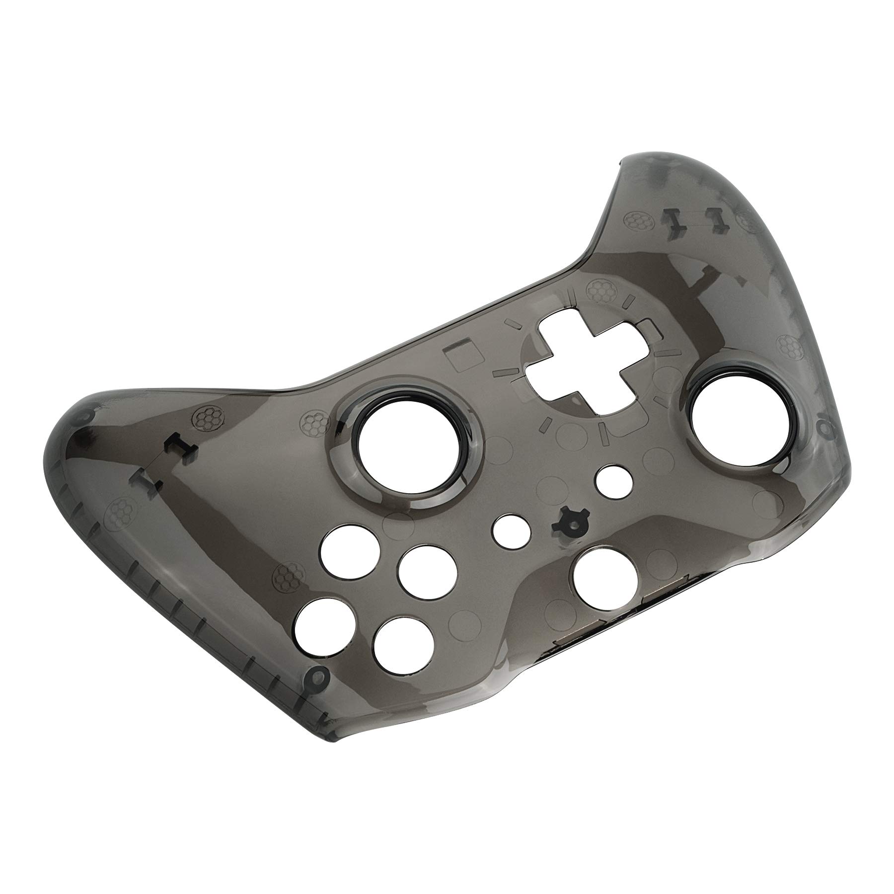 eXtremeRate Cover Custodia per Xbox One S X Joystick Model 1708,Copertura Frontale Guscio DIY Pezzo di Ricambio per Xbox One S X Controller-Trasparente Nero Cristallo